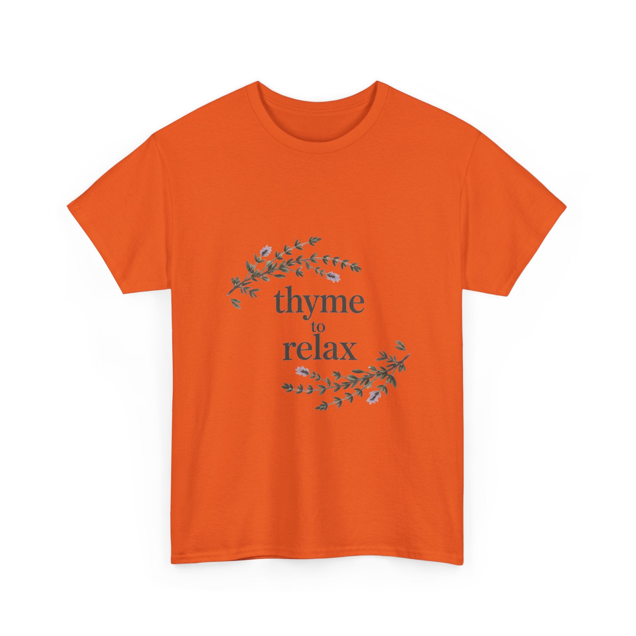 Relax Tee — “Thyme to Relax” Herbal Floral Graphic T-Shirt