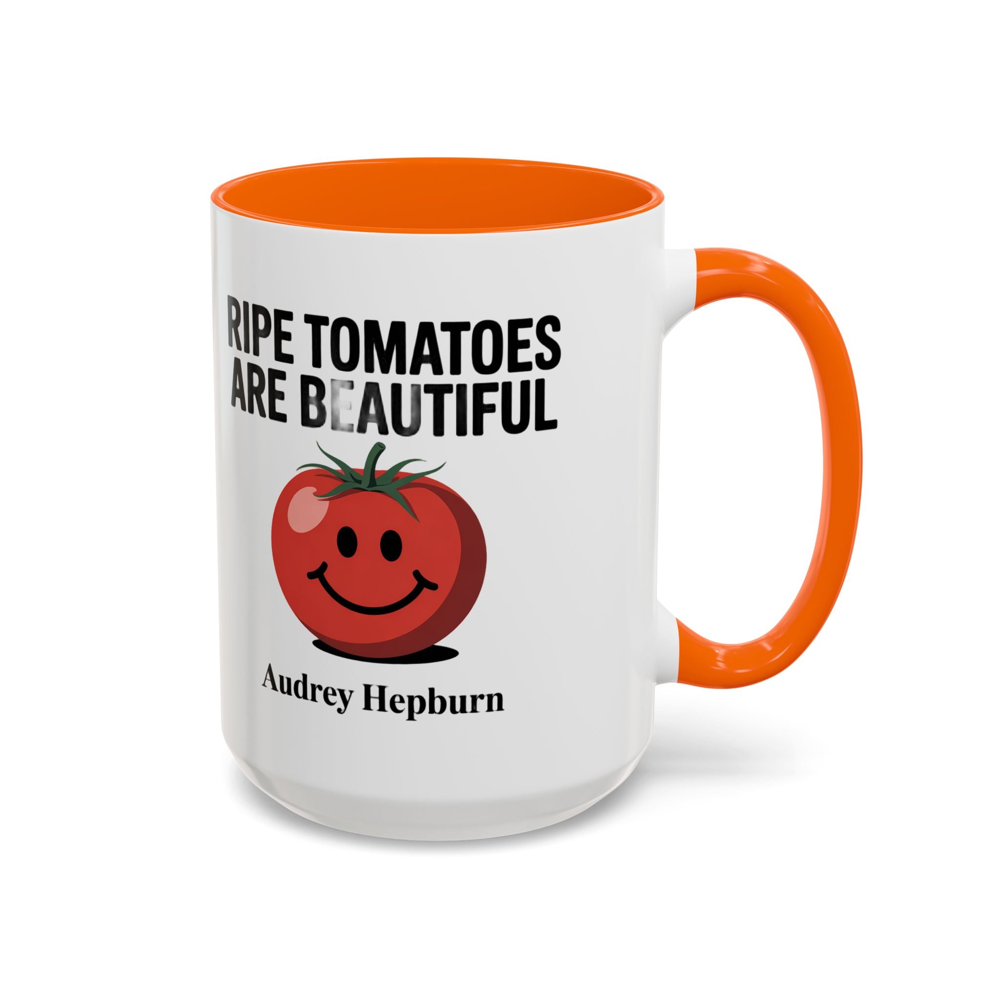 Ripe Tomatoes Are Beautiful Coffee Mug — Audrey Hepburn Quote Accent Mug