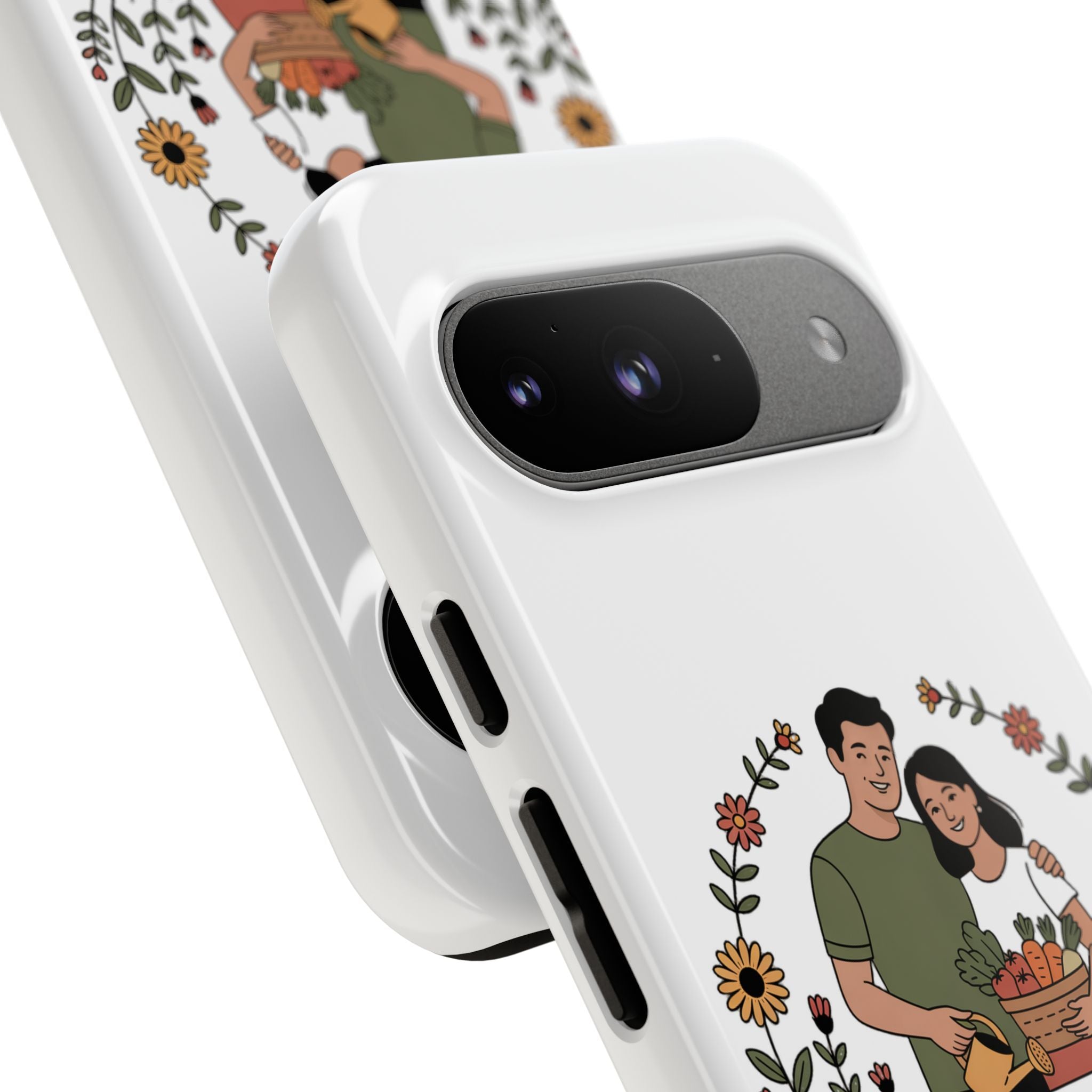Gardening Love Phone Case — Floral Couple Protective Phone Cover