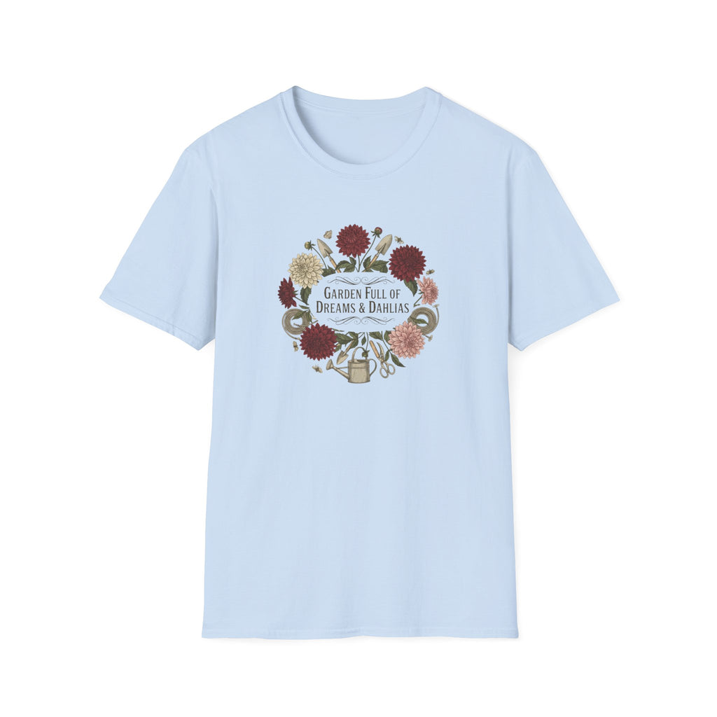 Dahlias & Dreams Floral T-Shirt — Garden Full of Dreams Graphic Tee