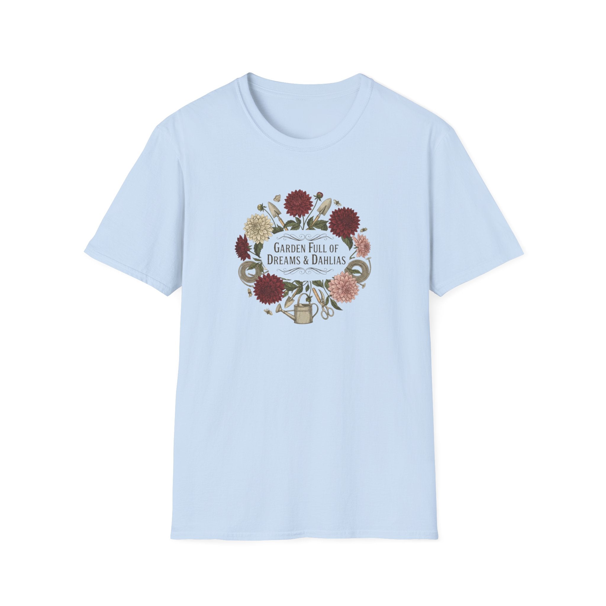 Dahlias & Dreams Floral T-Shirt — Garden Full of Dreams Graphic Tee
