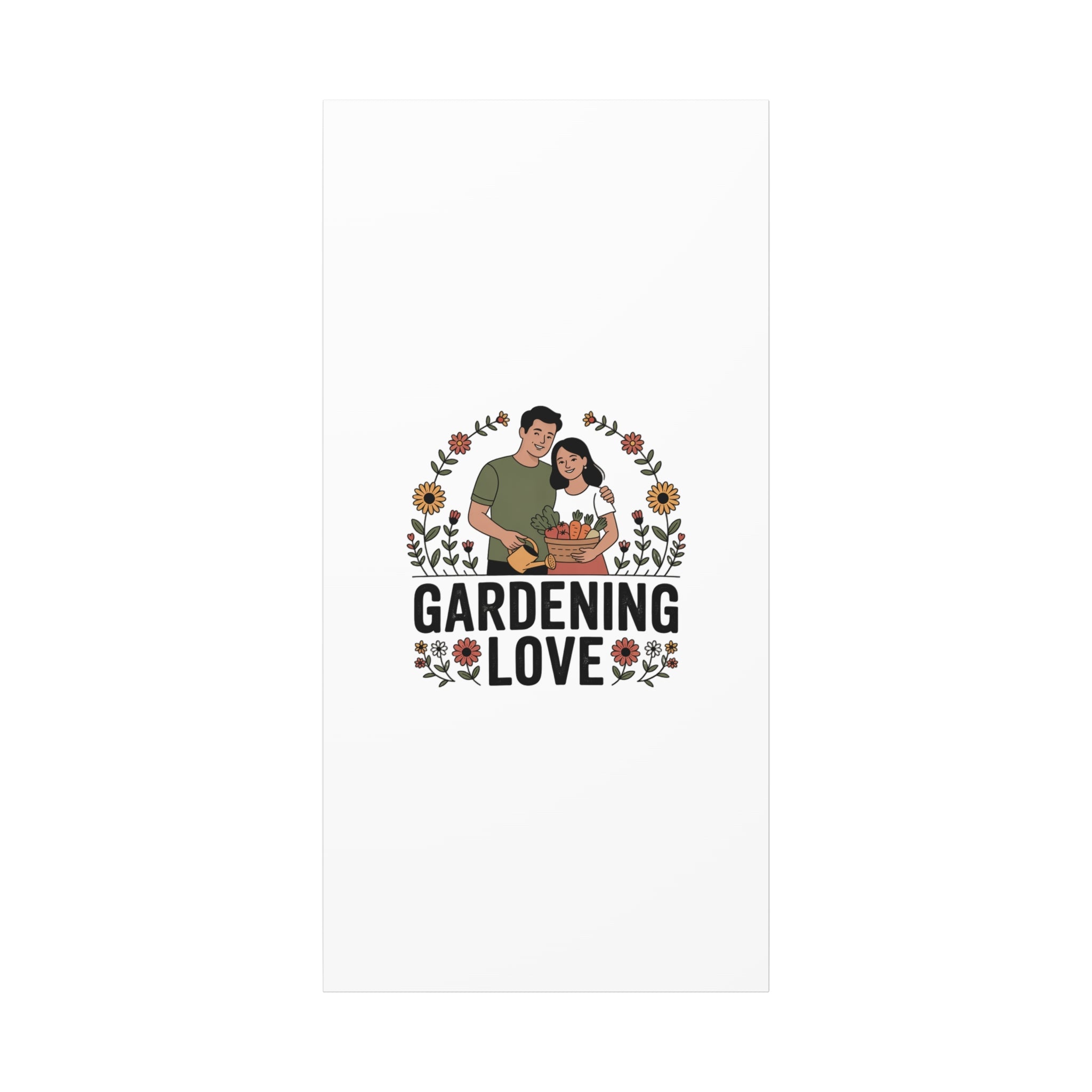 Gardening Love Canvas Print — Couple Gardening Wall Art