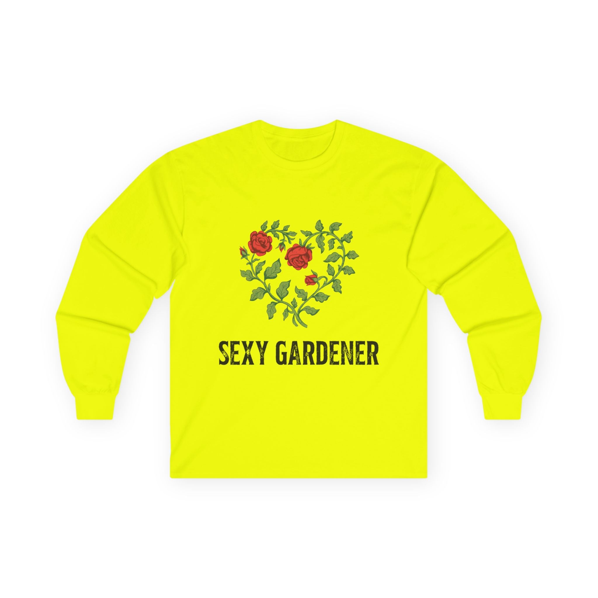 Sexy Gardener Long Sleeve Tee — Floral Heart Garden Lover Shirt