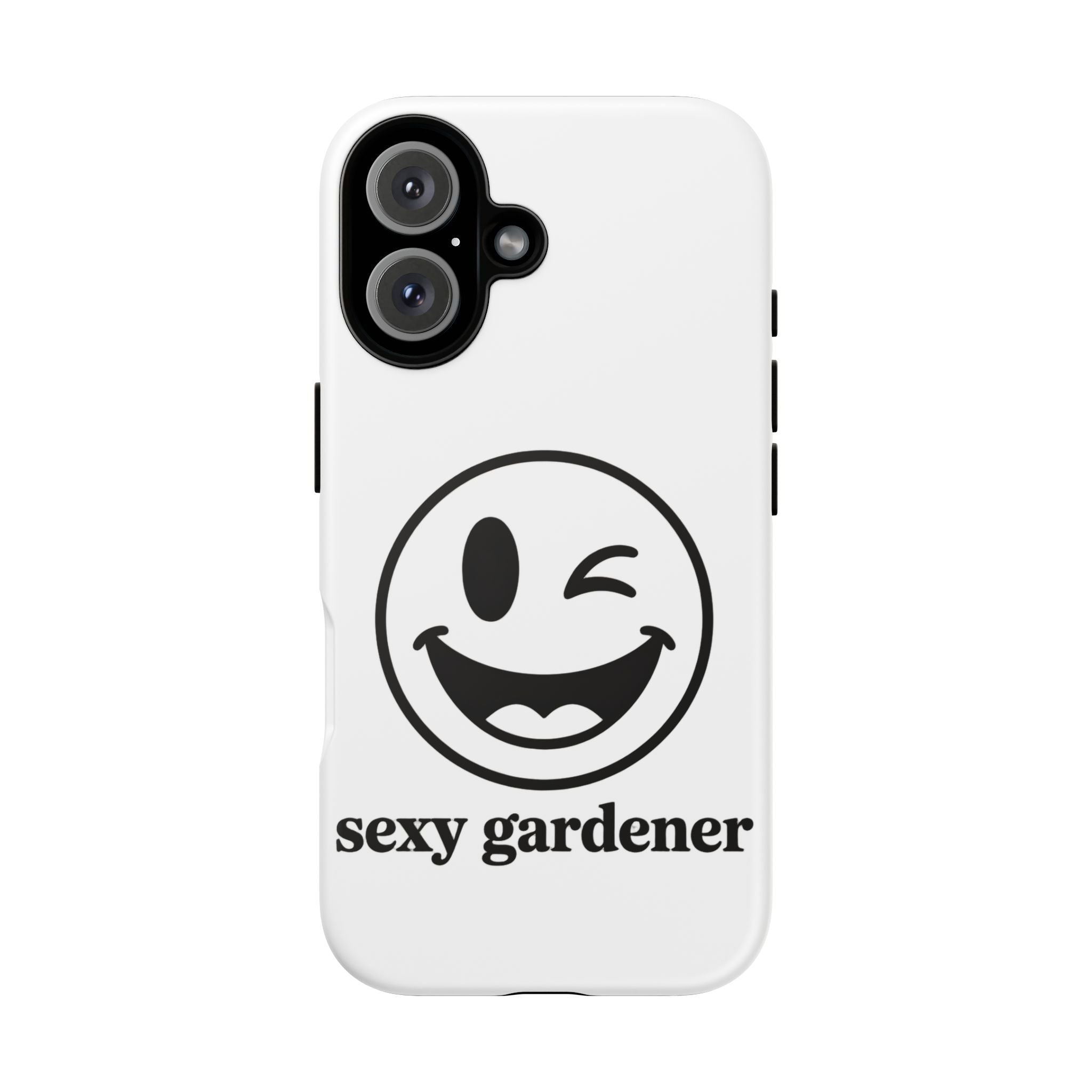 Phone Case — Winking Smiley “sexy gardener” Graphic