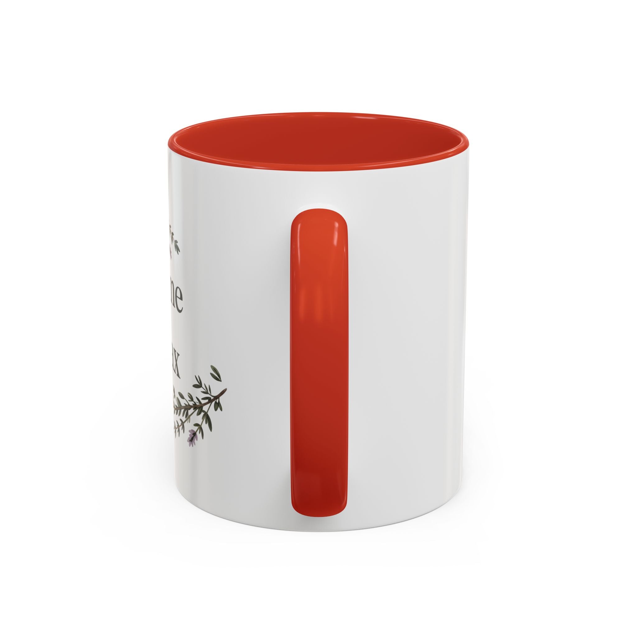 Thyme to Relax Accent Coffee Mug — Herbal Tea & Coffee Cup, Floral Kitchen Gift