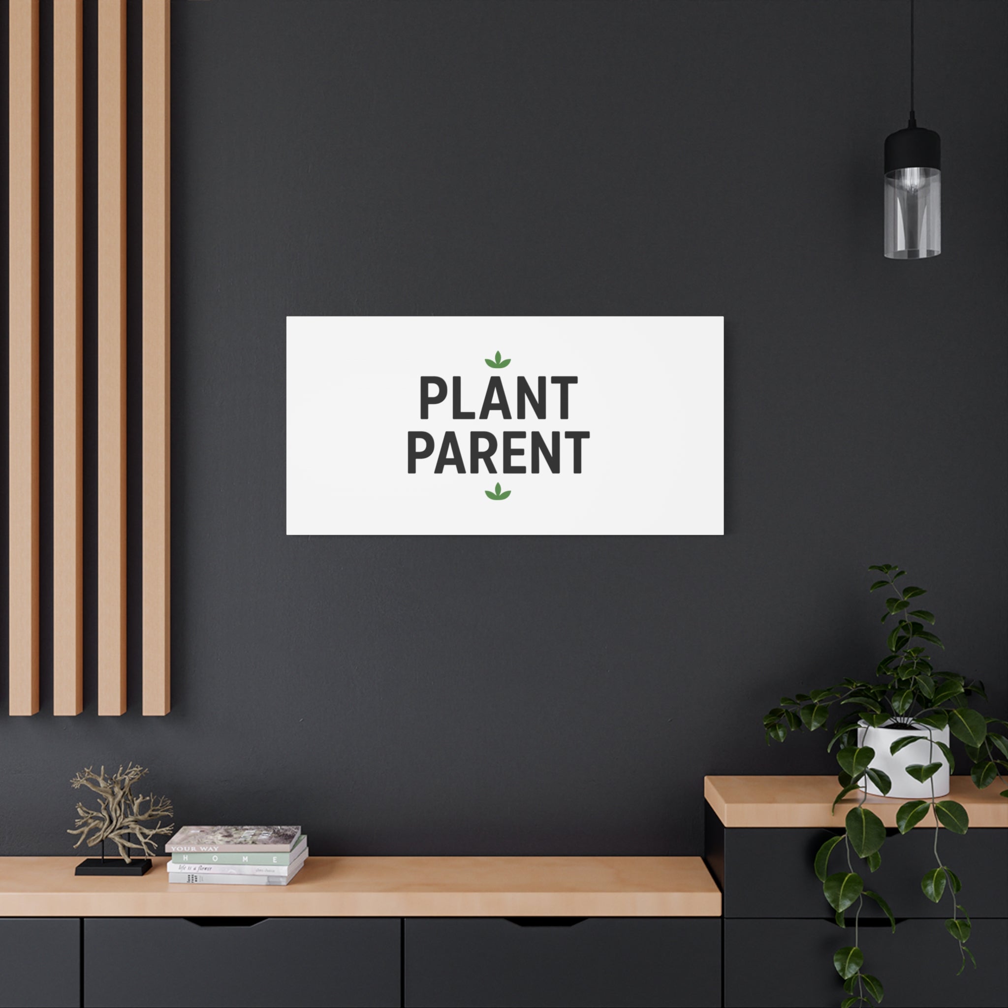 Plant Parent Canvas Wall Art — Minimalist Botanical Typography Print