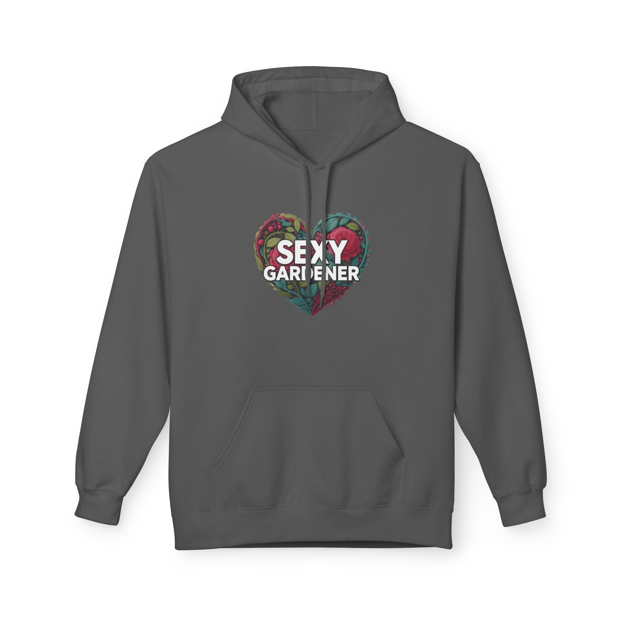 Sexy Gardener Heart Hoodie - Floral Split Heart Graphic Sweatshirt