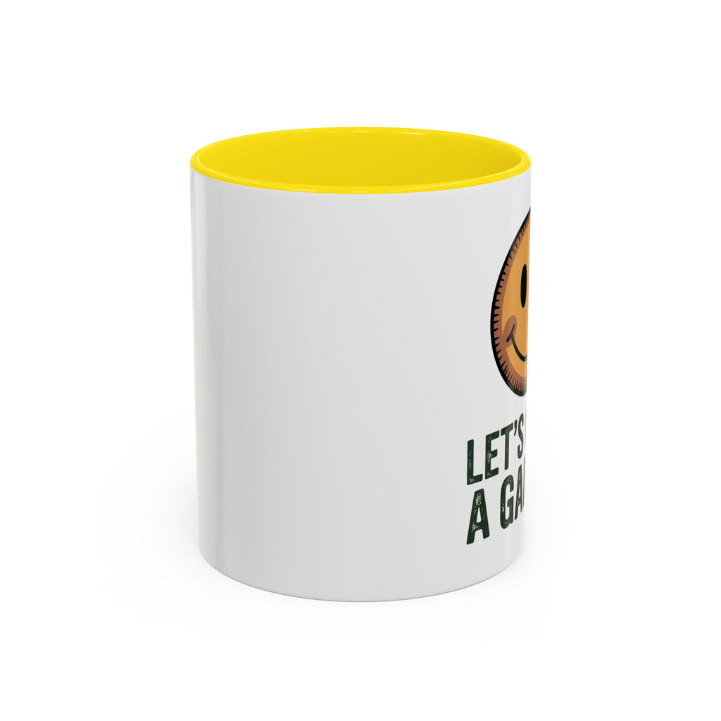 Let’s Grow a Garden Accent Coffee Mug — Smiley Seed Patch Design (11/15oz)