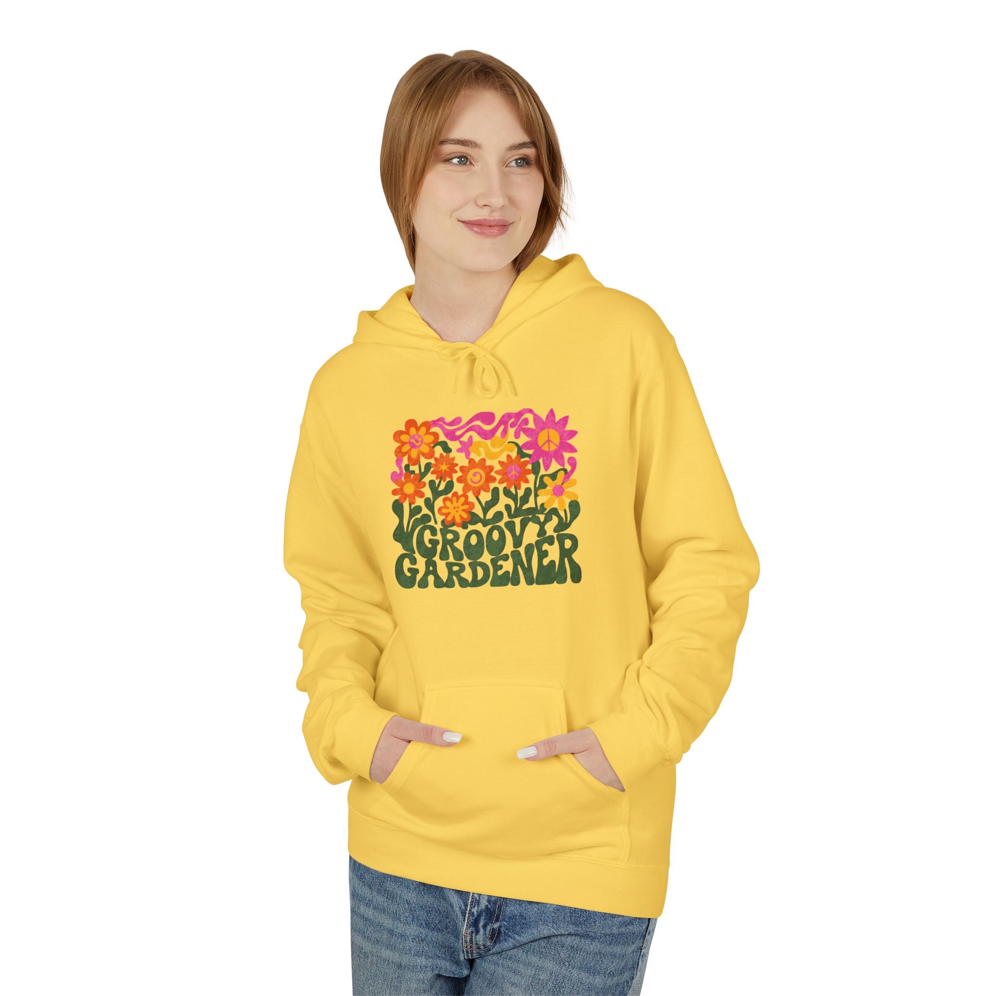 Gardener Hoodie – Retro Floral “Groovy Gardener” Pullover