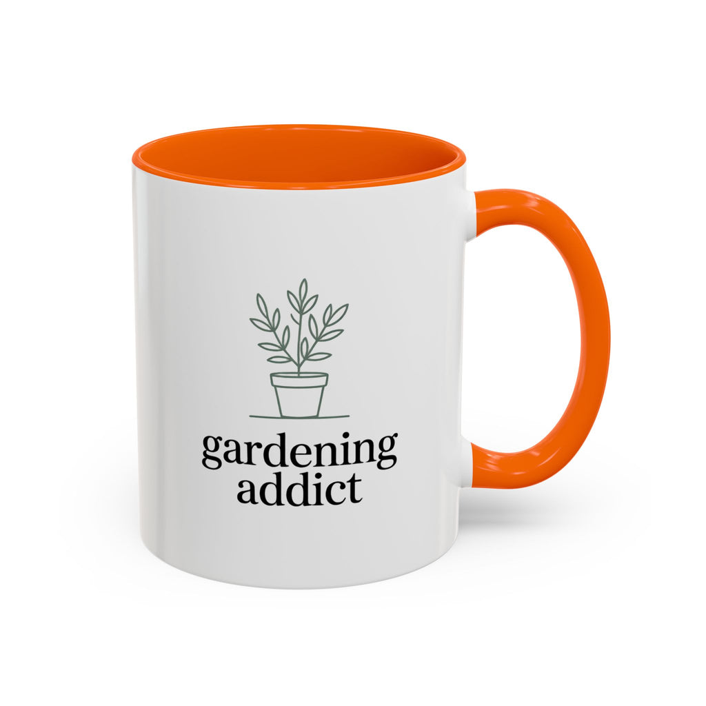 Gardening Addict Accent Coffee Mug — Plant Lover Ceramic Mug (11/15oz)