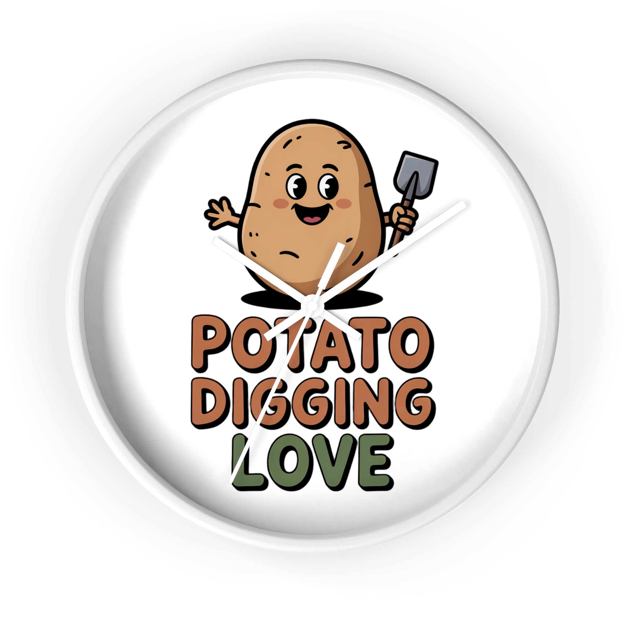 Potato Digging Love Wall Clock — Cute Gardener Kitchen Decor