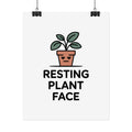 Rolled Poster — "Resting Plant Face" Minimalist Plant Pun Wall Art