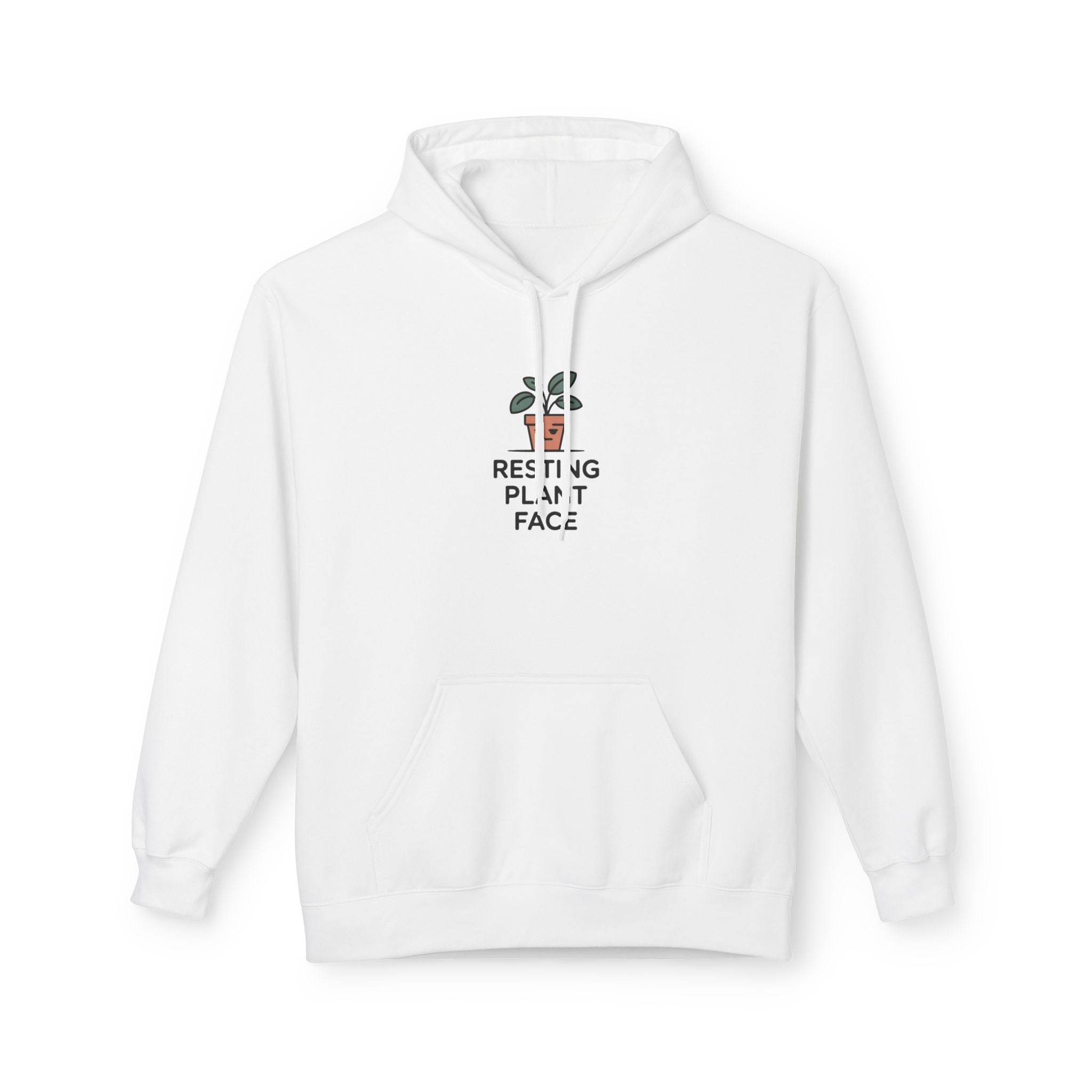 Resting Plant Face Hoodie — Cute Plant Lover Graphic Pullover