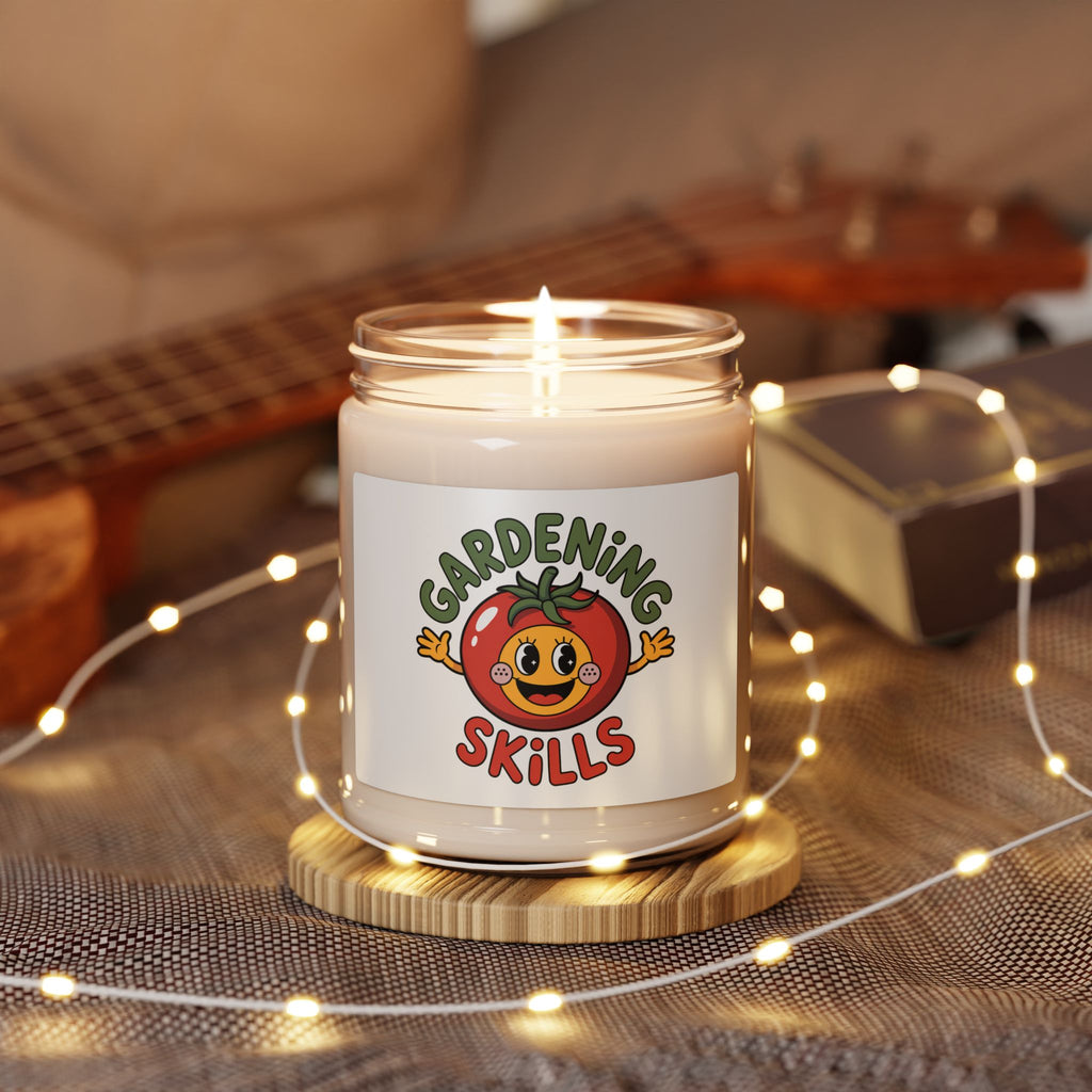 Gardening Skills Soy Candle — 9oz Scented Jar (Tomato Design)