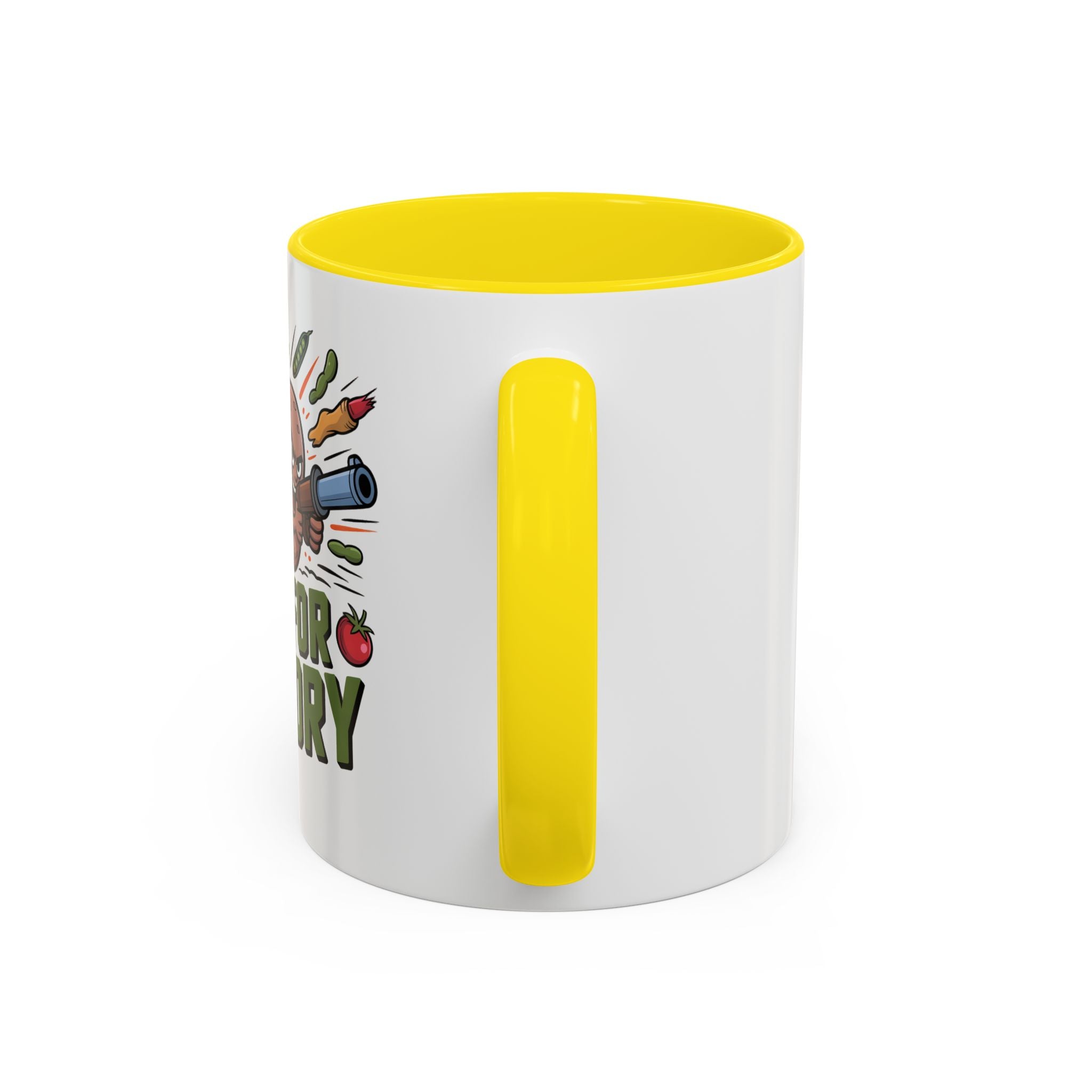 Dig For Victory Coffee Mug — Garden Veggie Cartoon Accent Mug (11/15oz)