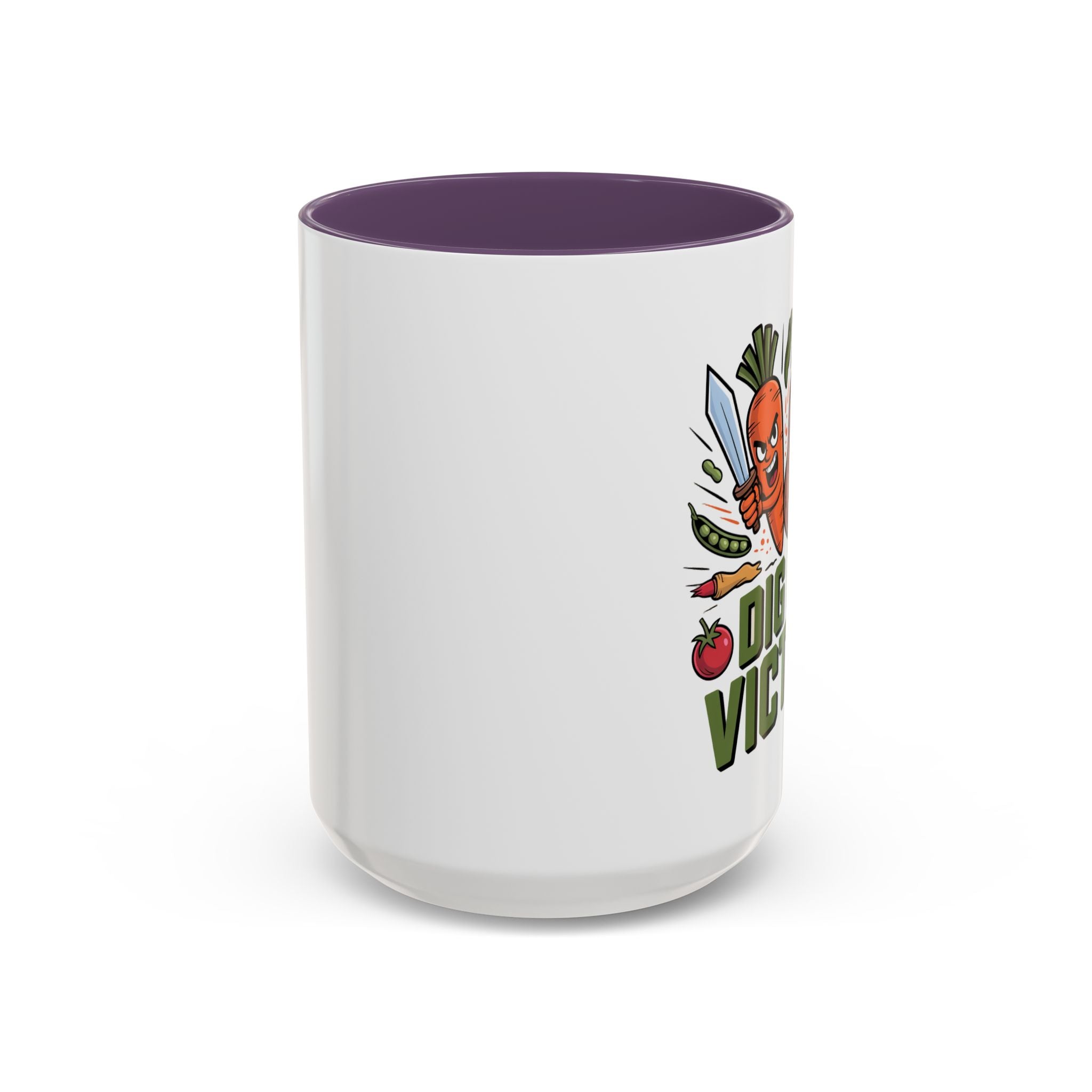 Dig For Victory Coffee Mug — Garden Veggie Cartoon Accent Mug (11/15oz)