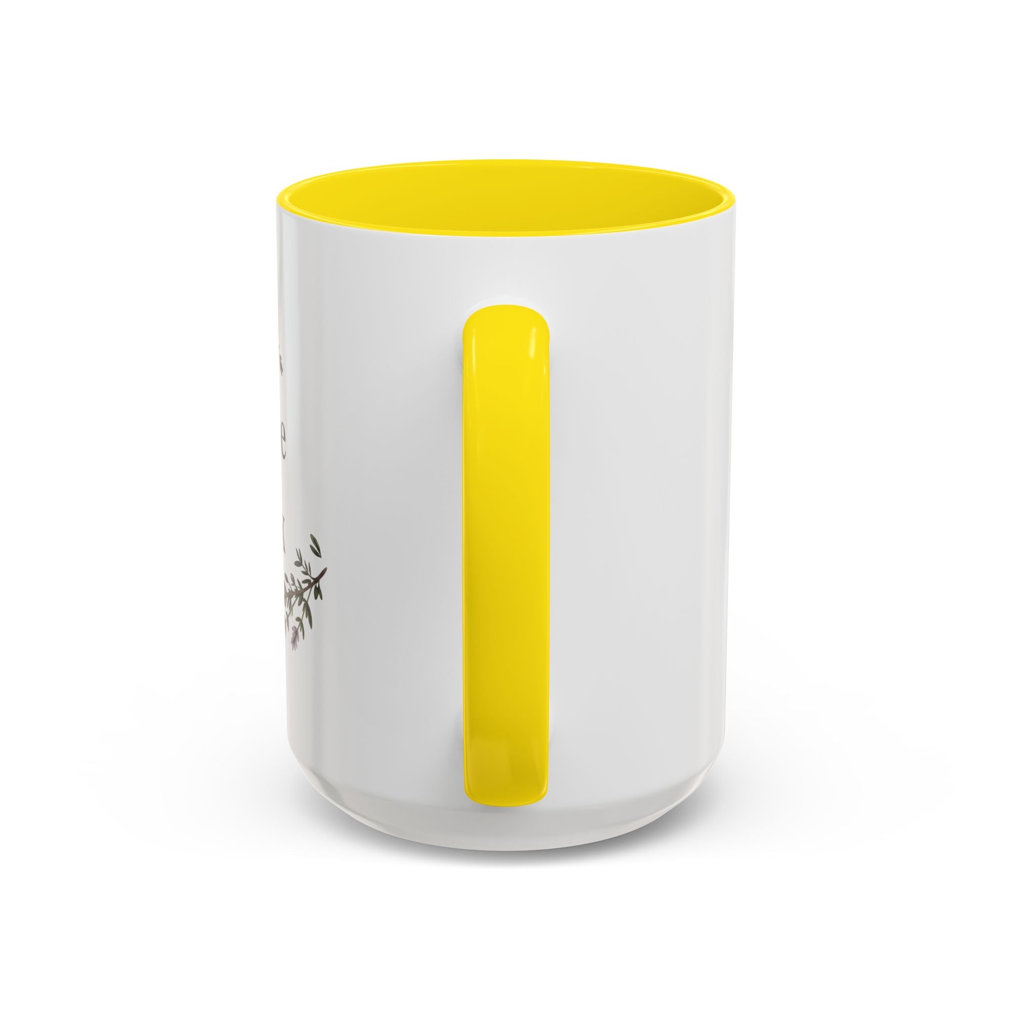 Thyme to Relax Accent Coffee Mug — Herbal Tea & Coffee Cup, Floral Kitchen Gift