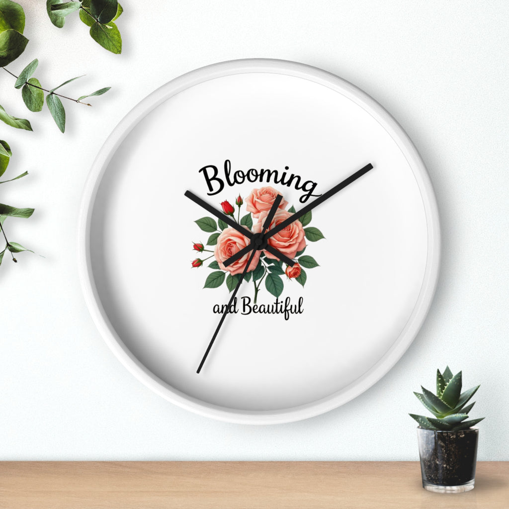 Blooming and Beautiful Wall Clock — Floral Rose Decorative Home Clock