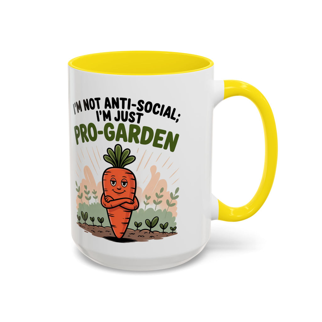 Pro-Garden Coffee Mug – "I'm Not Anti-Social; I'm Just Pro-Garden" Accent Mug
