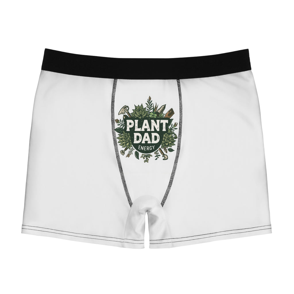 Plant Dad Boxer Briefs — "Plant Dad Energy" Men's Printed Boxer Briefs