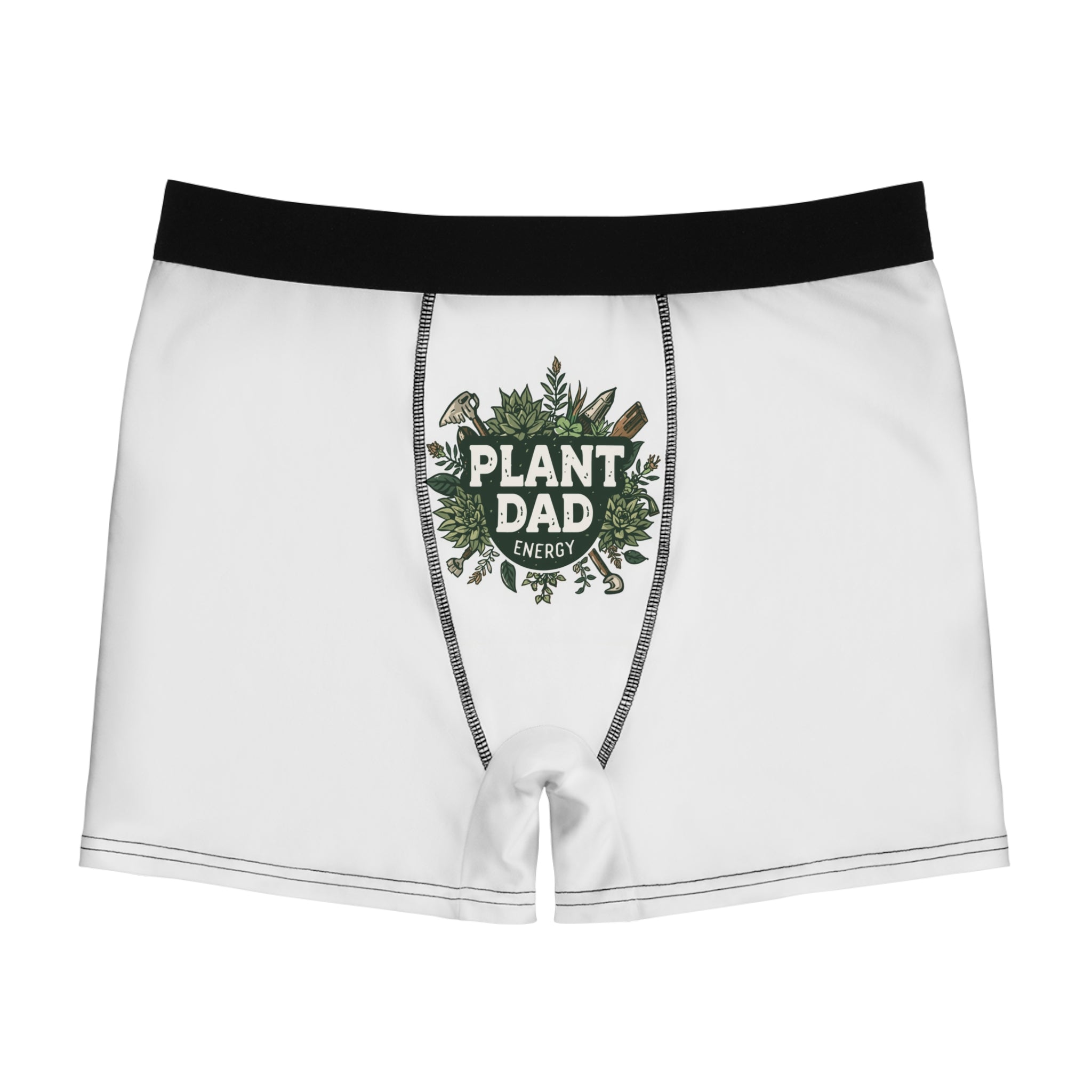 Plant Dad Boxer Briefs — "Plant Dad Energy" Men's Printed Boxer Briefs