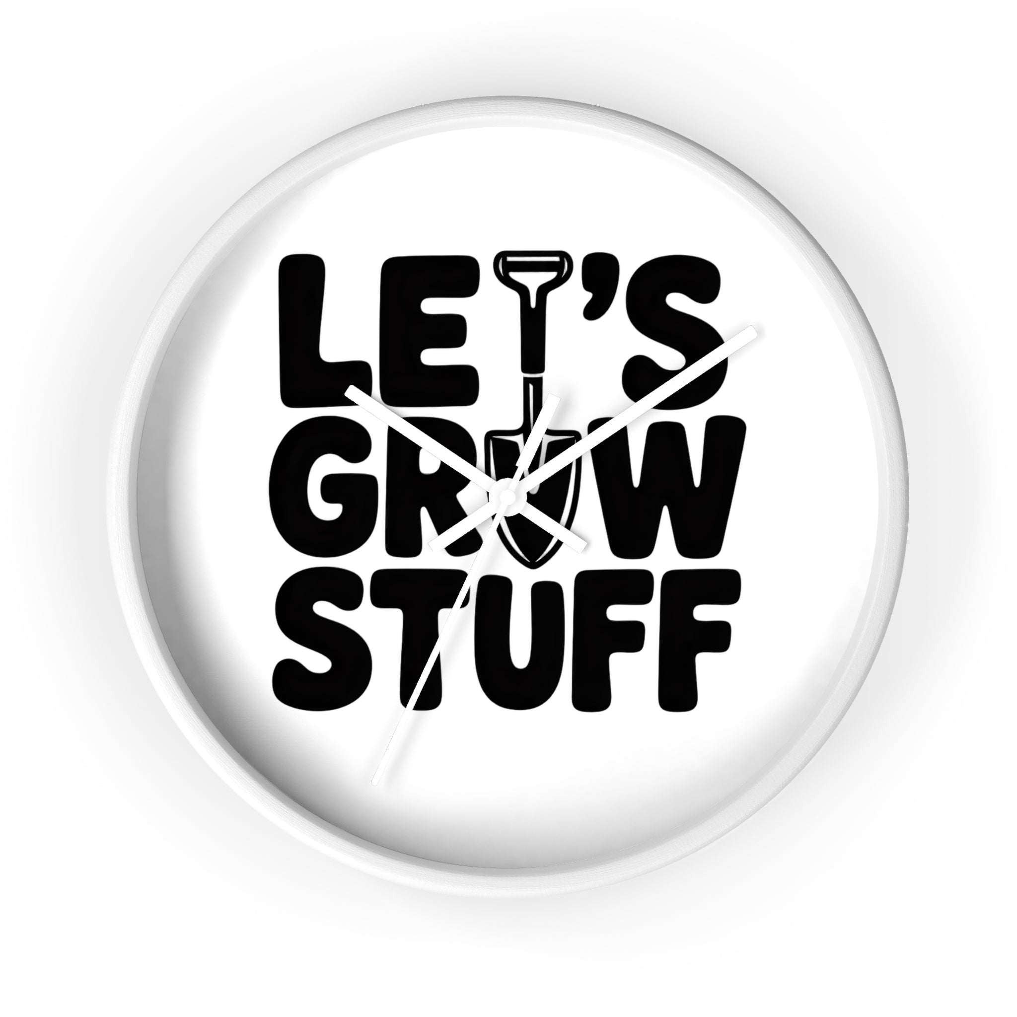 Let’s Grow Stuff Wall Clock — Gardening Quote Decorative Clock for Plant Lovers