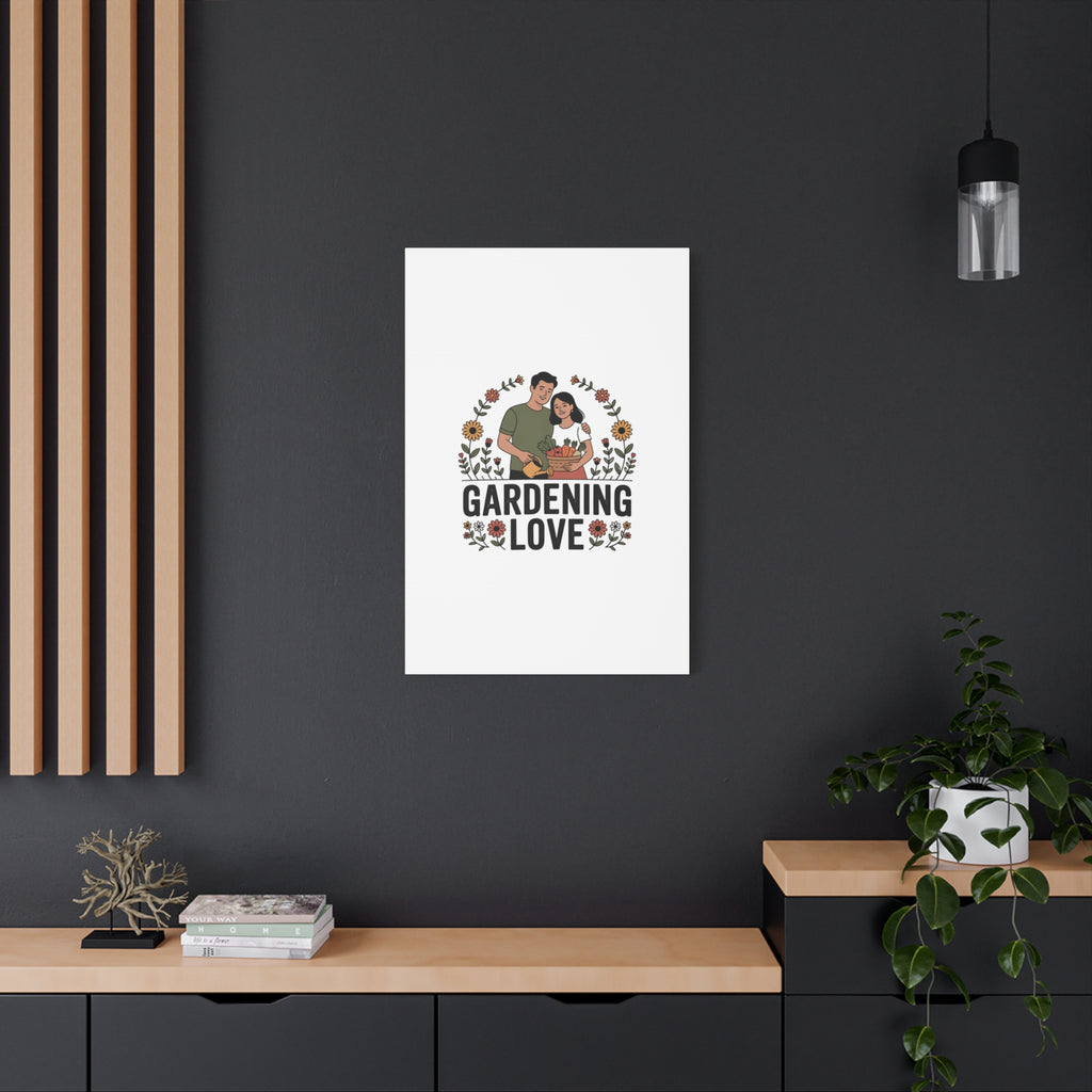 Gardening Love Canvas Print — Couple Gardening Wall Art