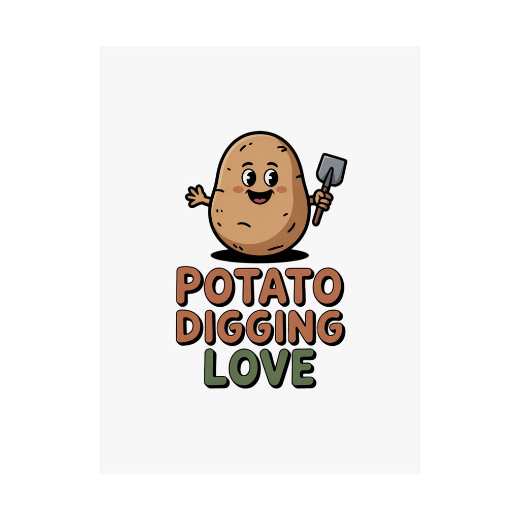 Potato Digging Love Poster — Cute Gardening Wall Art for Gardeners & Veggie Lovers