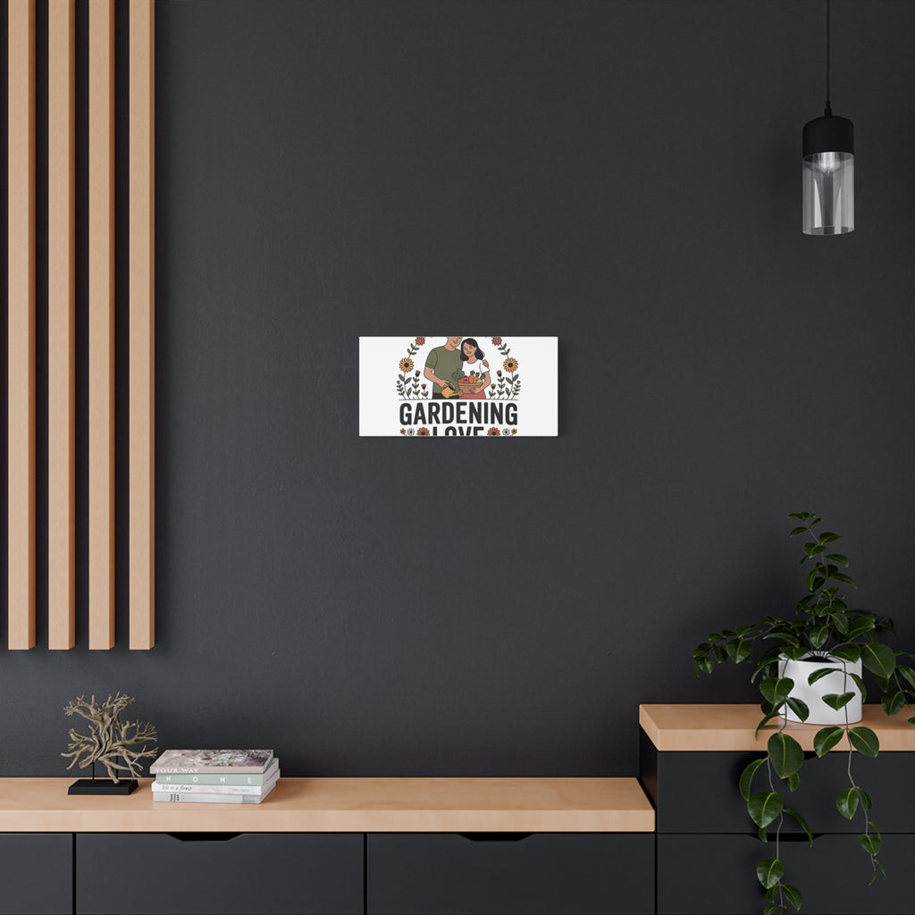 Gardening Love Canvas Print — Couple Gardening Wall Art