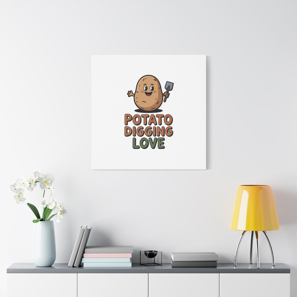 Potato Digging Love Canvas Print