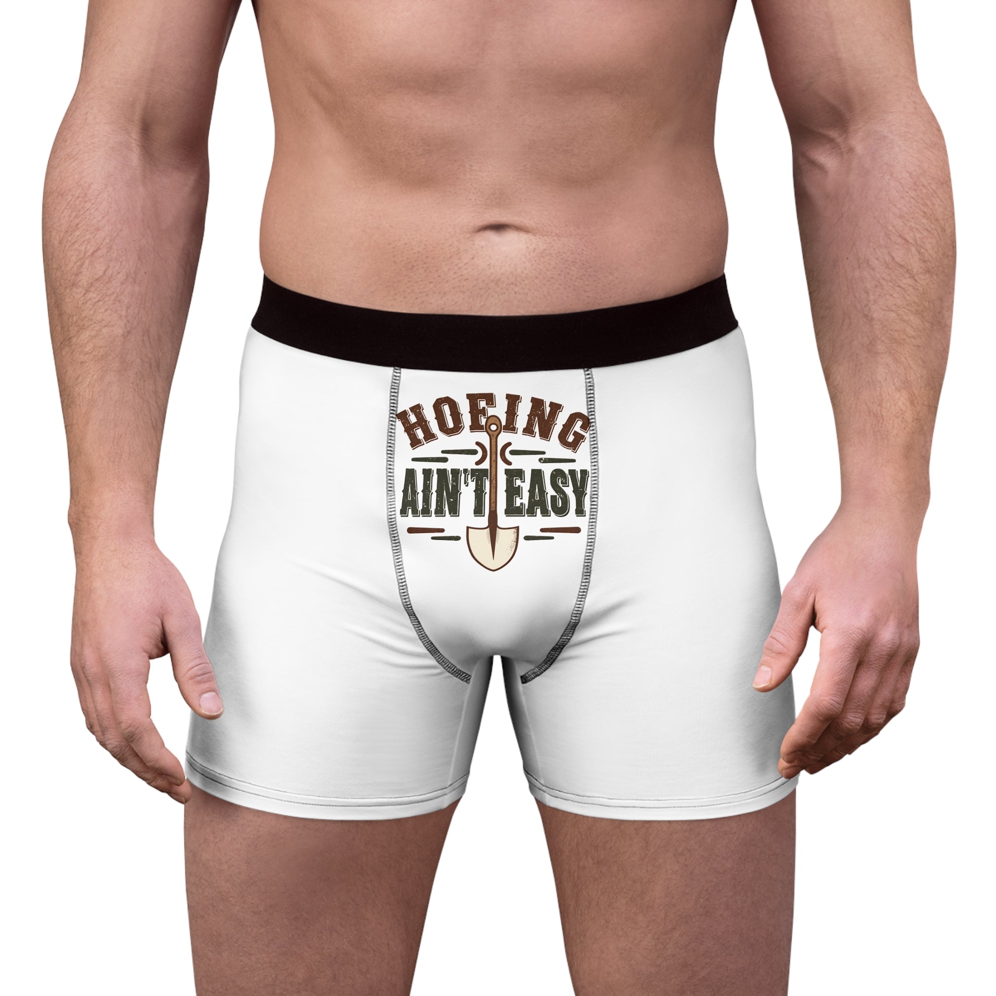 Boxer Briefs — 'Hoeing Ain't Easy' Garden Tool Graphic