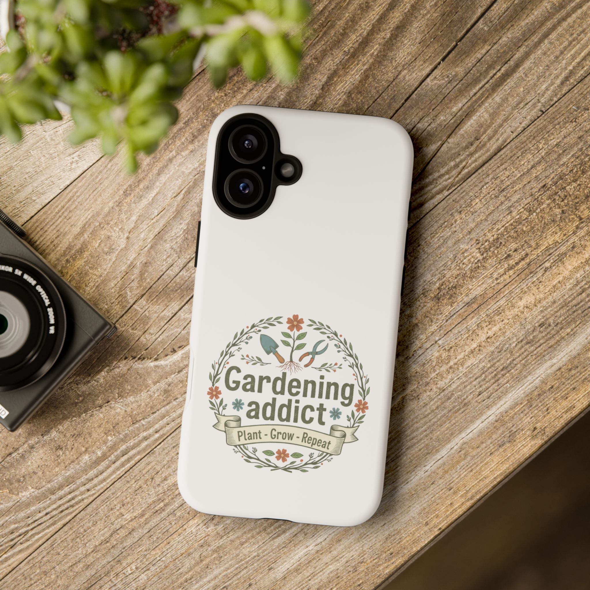 Phone Case — Gardening Addict "Plant • Grow • Repeat" Floral Garden Phone Cover