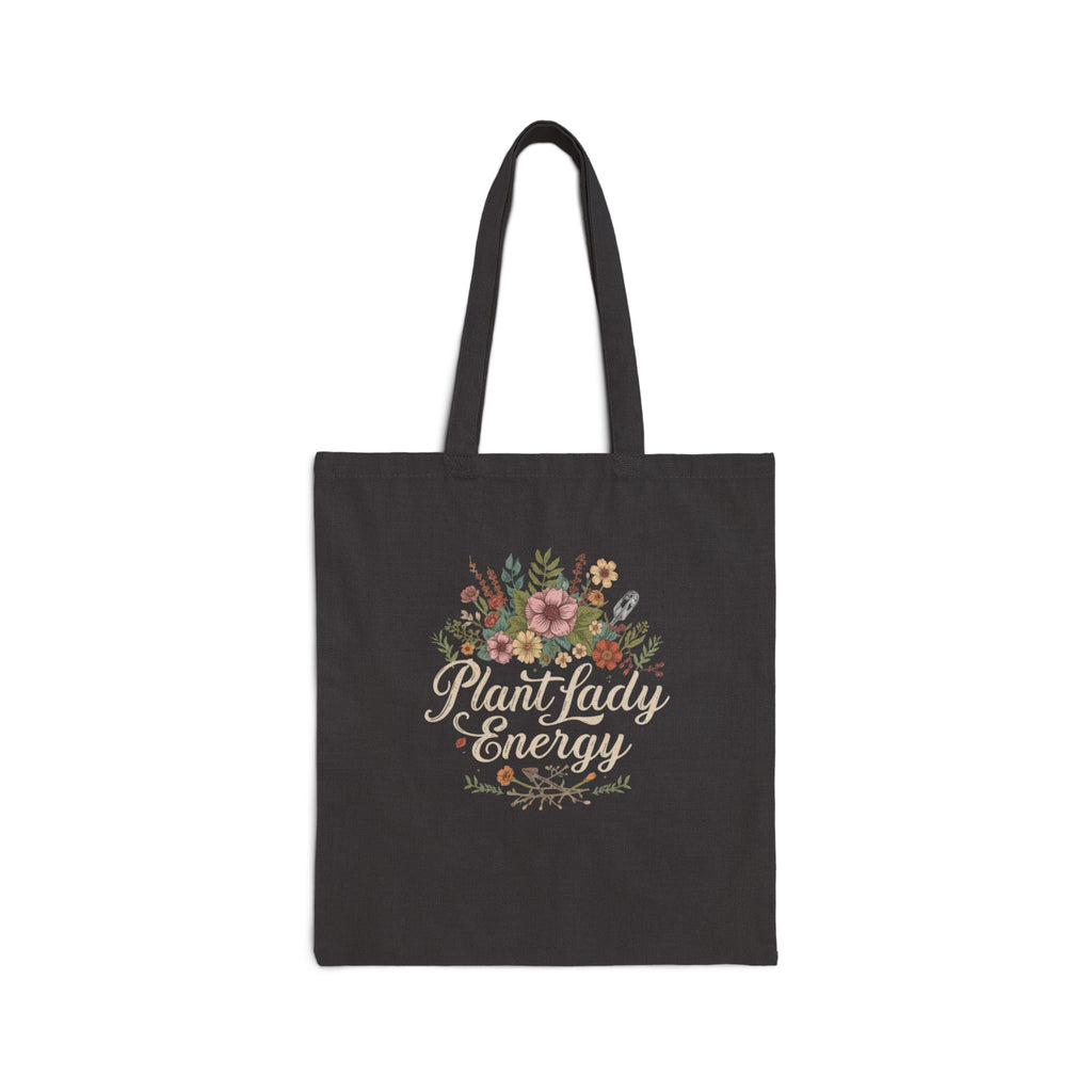 Plant Lady Energy Tote Bag — Floral Cotton Grocery & Market Tote