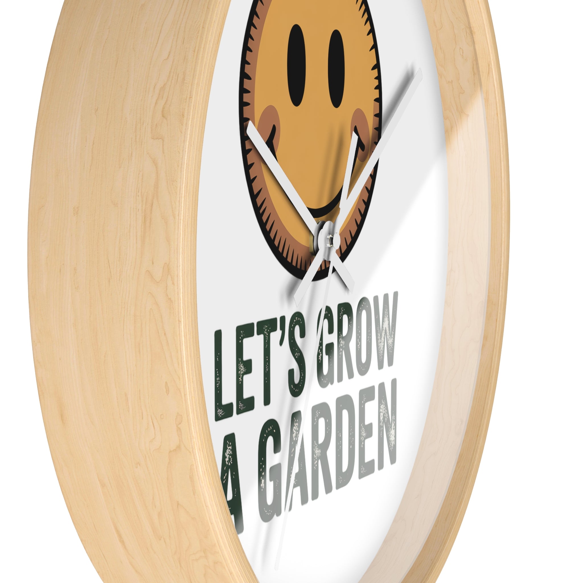Garden Smile Wall Clock – "Let's Grow a Garden" Decorative Clock for Gardeners