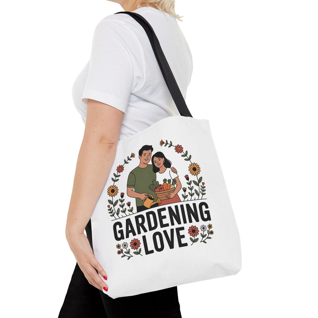 Gardening Love Tote Bag — Floral Couples Gardeners Market Bag