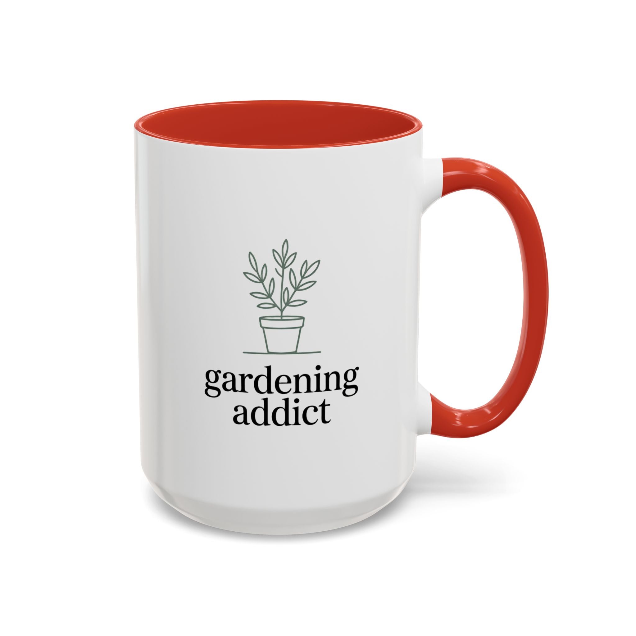 Gardening Addict Accent Coffee Mug — Plant Lover Ceramic Mug (11/15oz)