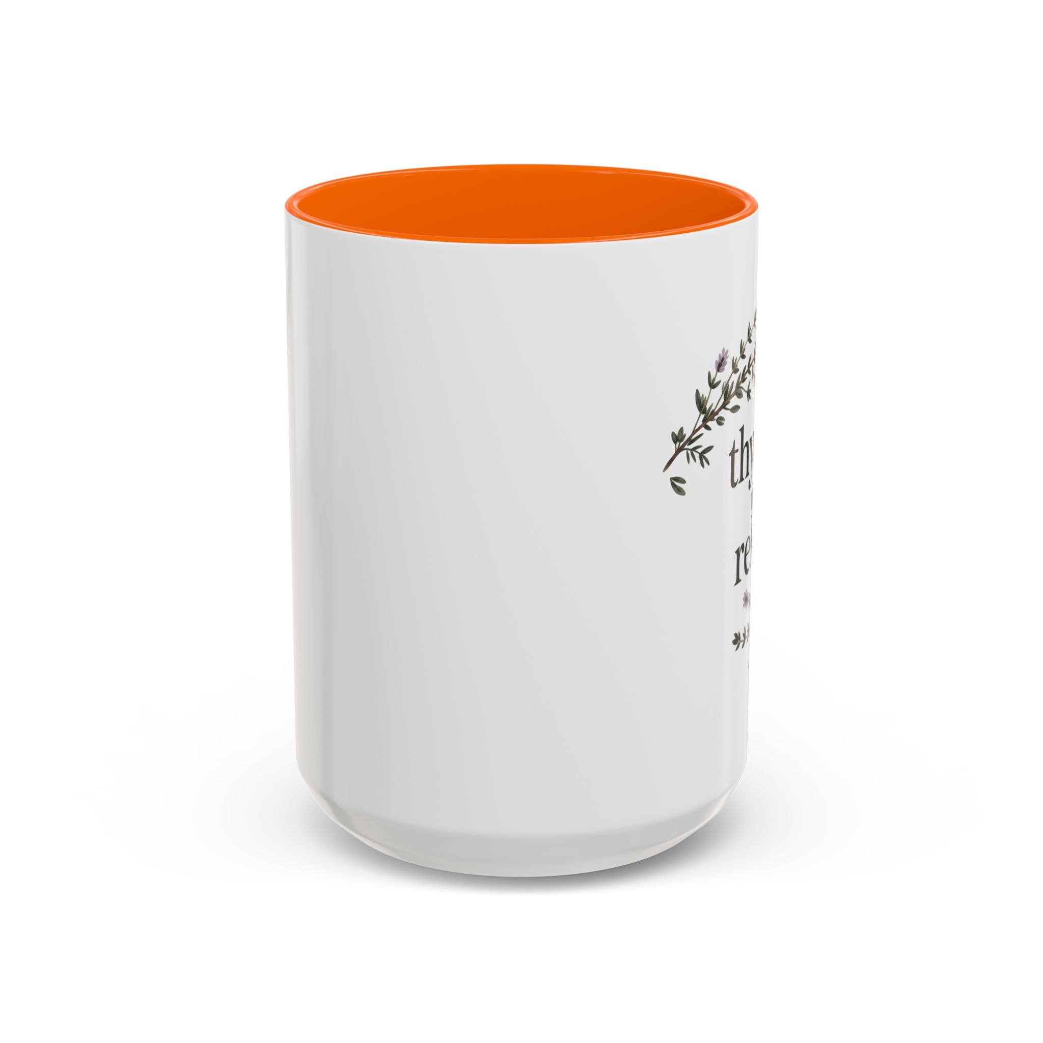 Thyme to Relax Accent Coffee Mug — Herbal Tea & Coffee Cup, Floral Kitchen Gift