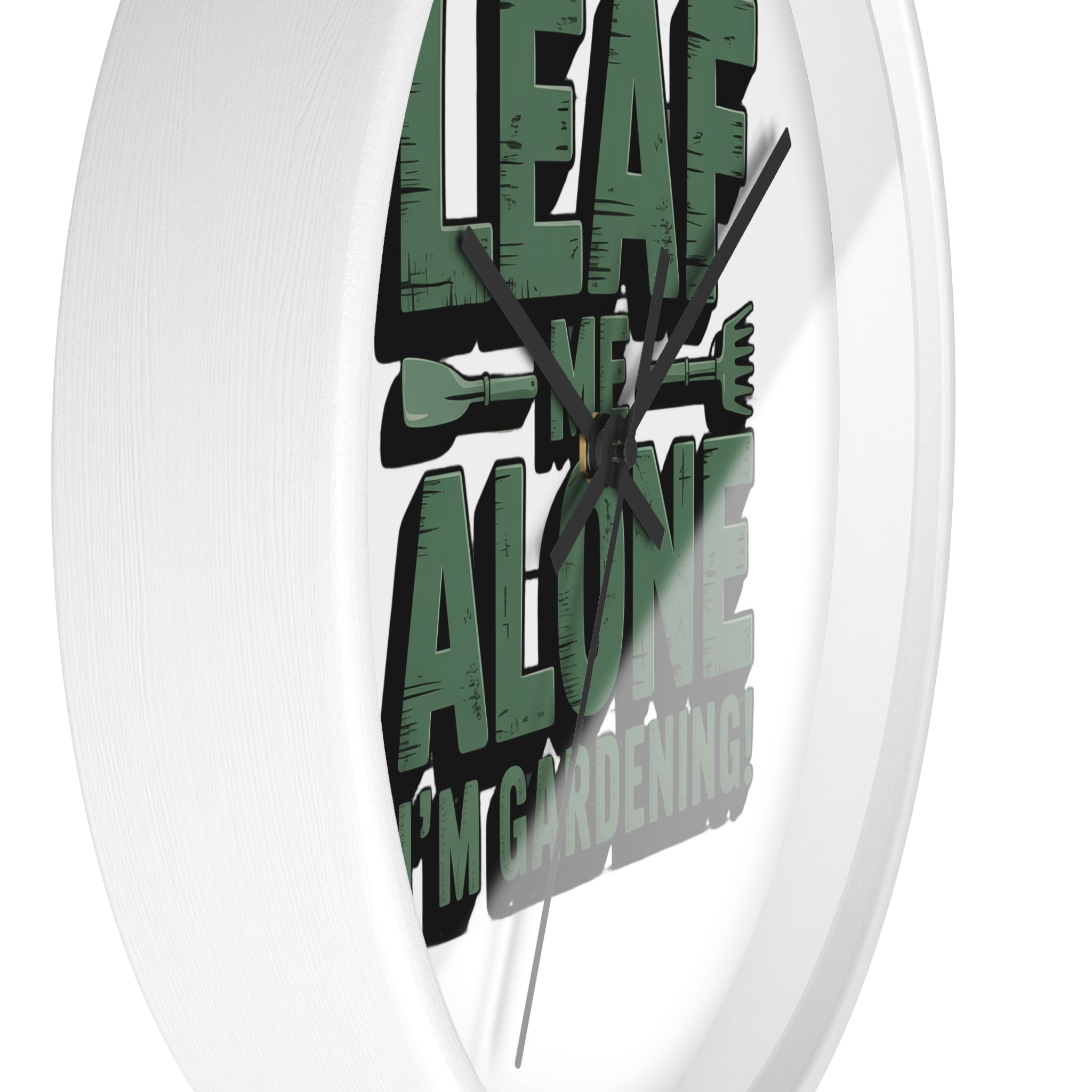 Leaf Me Alone I'm Gardening Wall Clock — Funny Gardener Decor