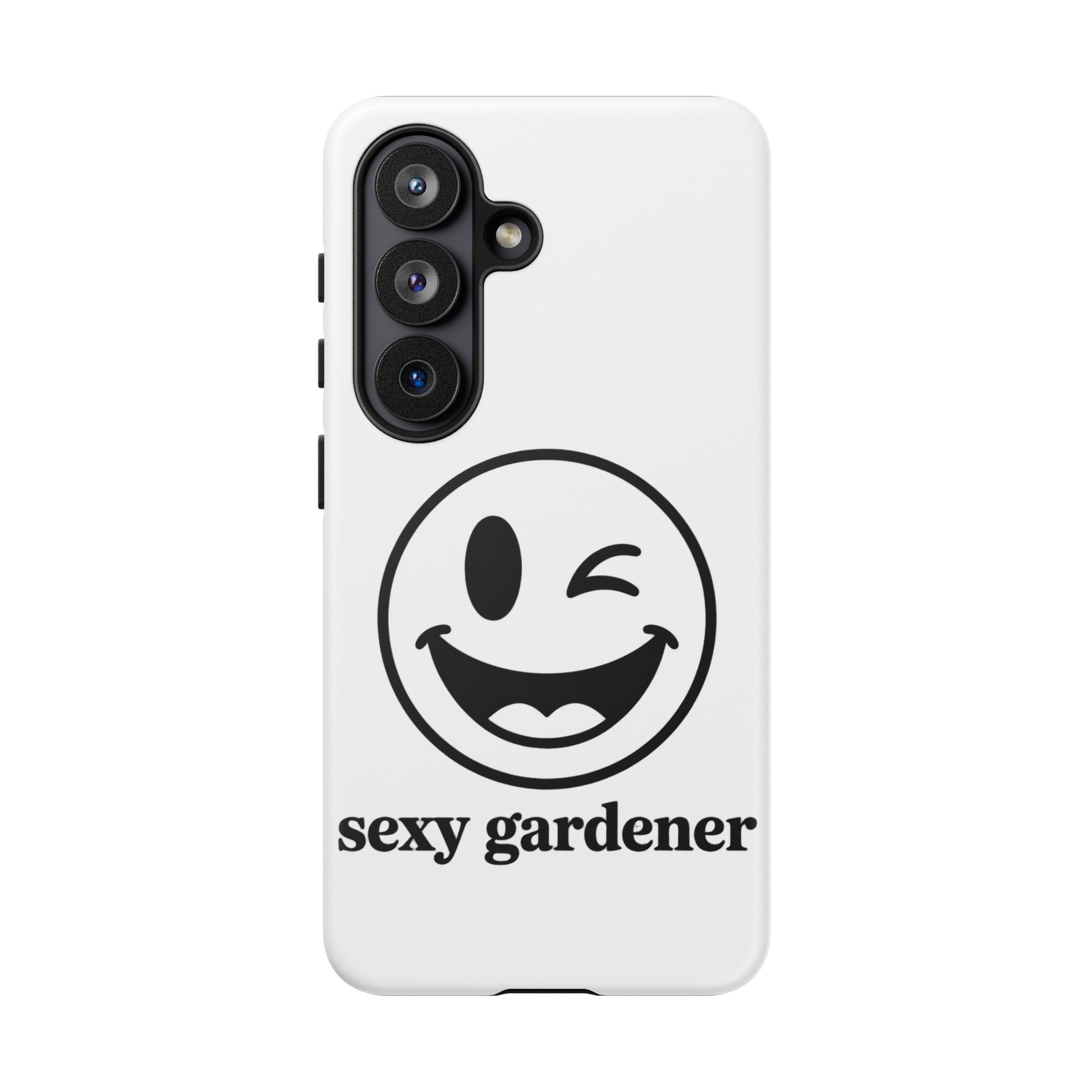 Phone Case — Winking Smiley “sexy gardener” Graphic