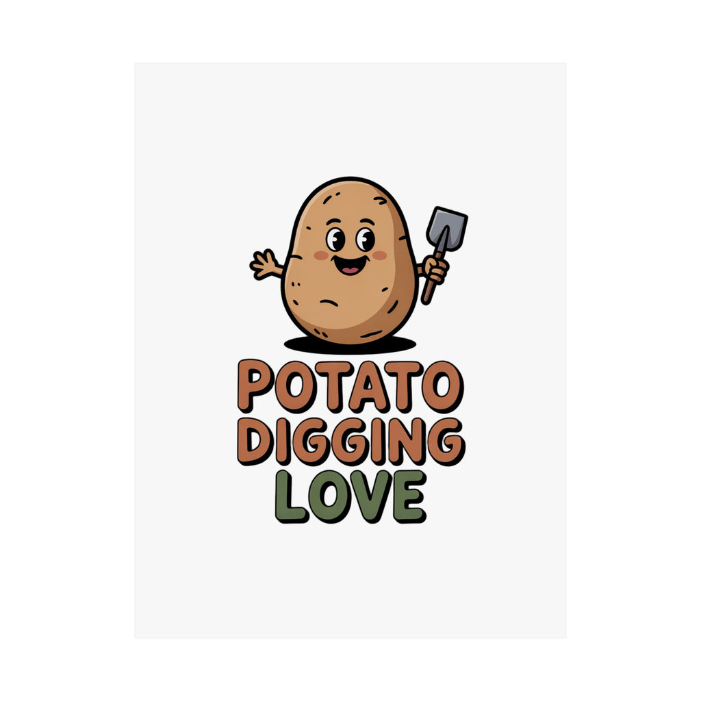 Potato Digging Love Poster — Cute Gardening Wall Art for Gardeners & Veggie Lovers