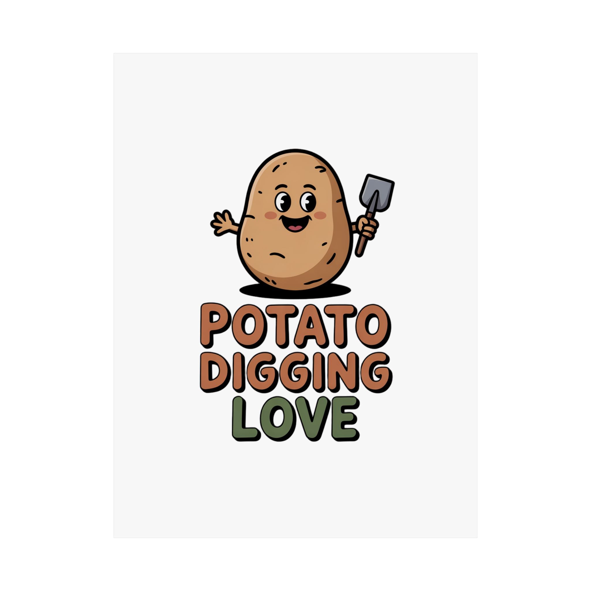 Potato Digging Love Poster — Cute Gardening Wall Art for Gardeners & Veggie Lovers