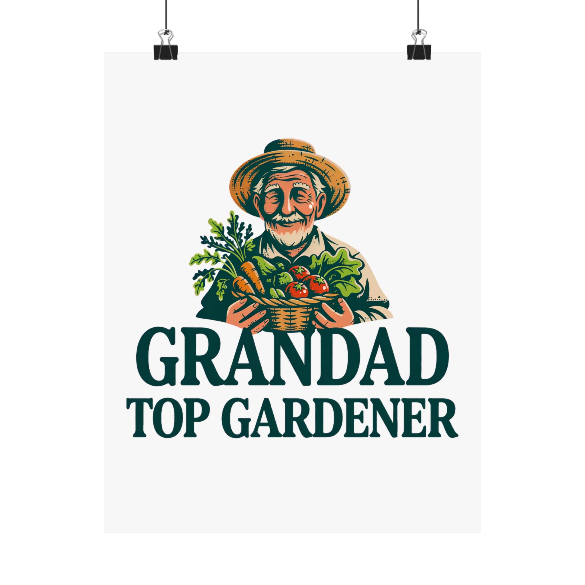 Grandad Top Gardener Poster — Matte Vertical Wall Art for Garden-Loving Grandpa