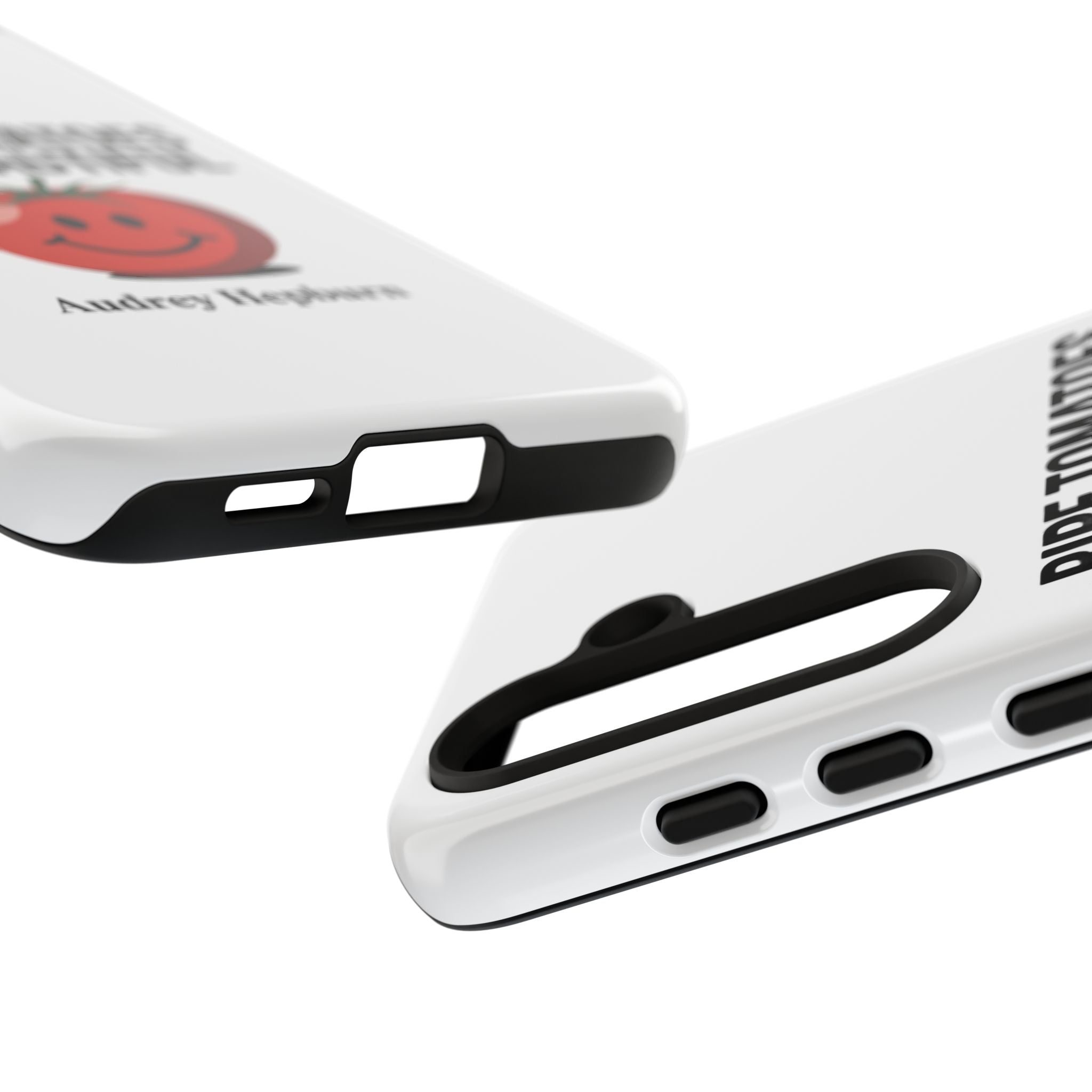 Phone Case — "Ripe Tomatoes Are Beautiful" Audrey Hepburn Quote with Smiling Tomato Graphic