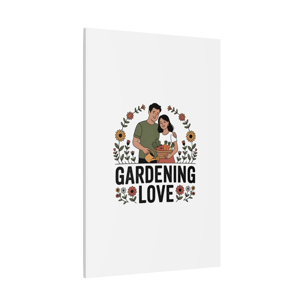 Gardening Love Canvas Print — Couple Gardening Wall Art
