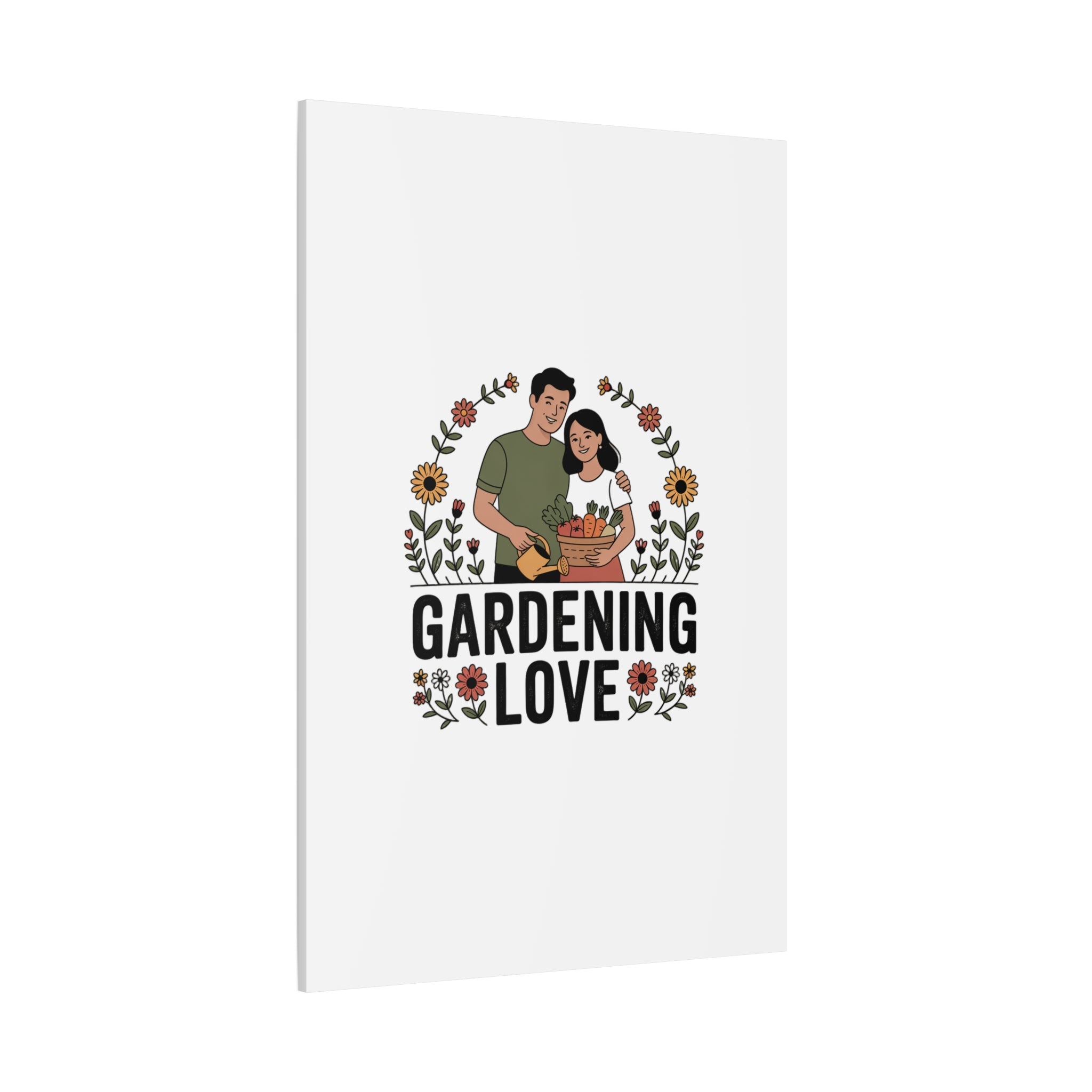 Gardening Love Canvas Print — Couple Gardening Wall Art