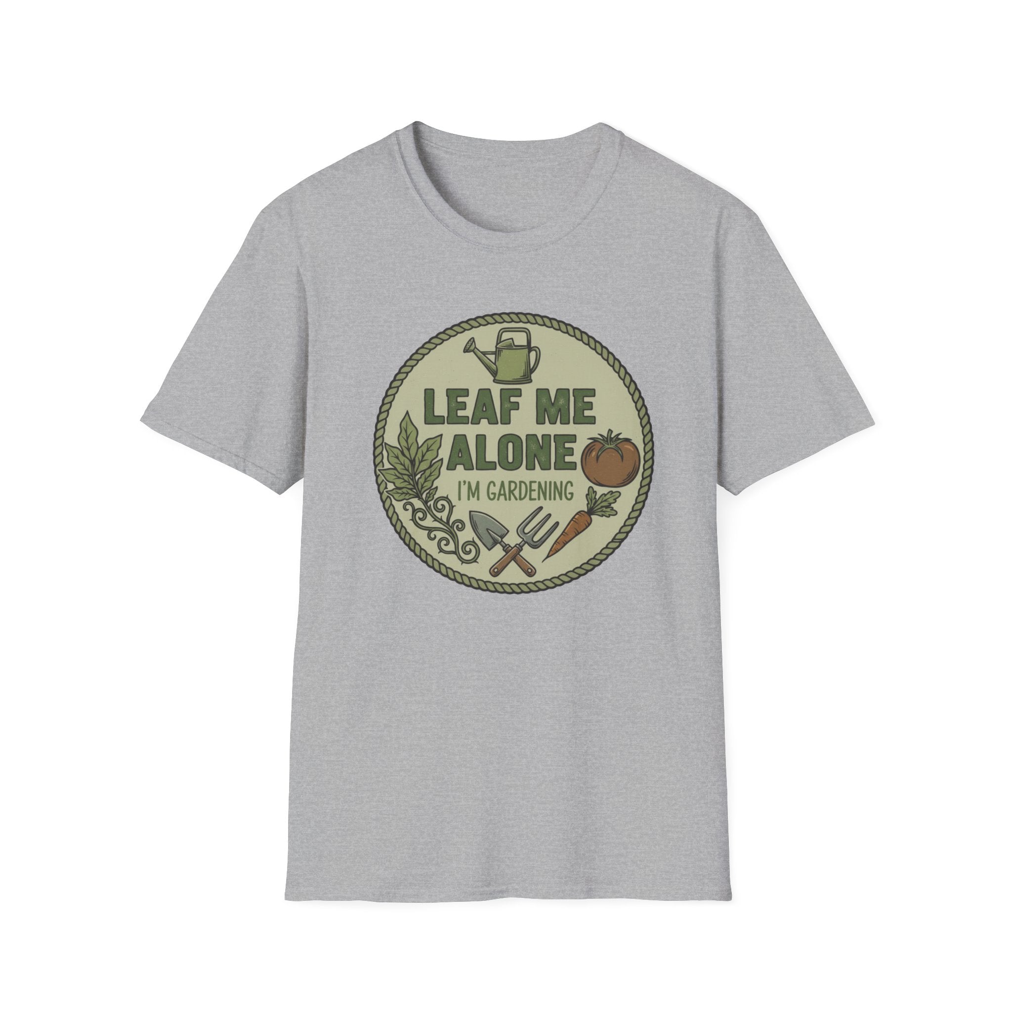 Gardening T-Shirt — "Leaf Me Alone I'm Gardening" Funny Garden Tee