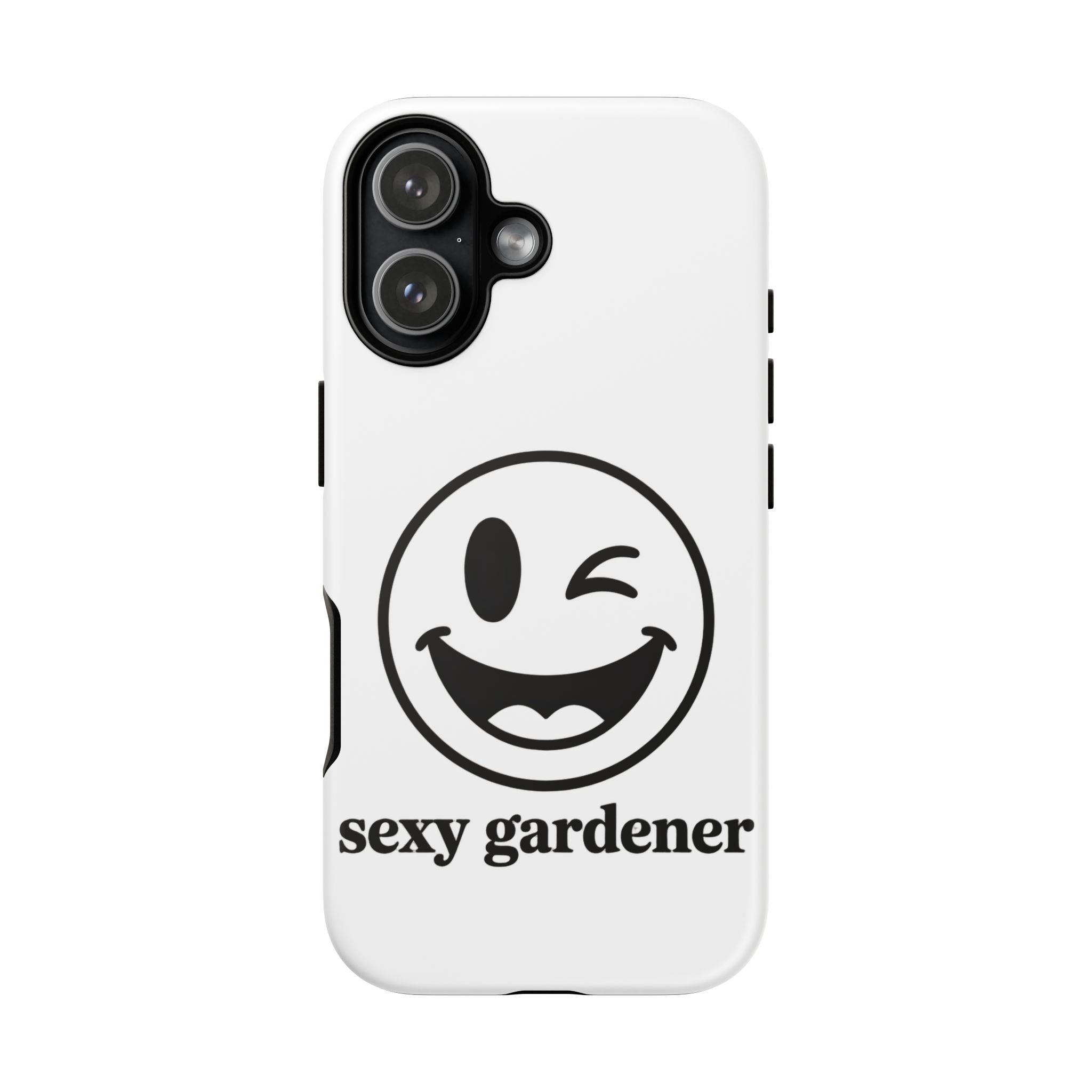 Phone Case — Winking Smiley “sexy gardener” Graphic