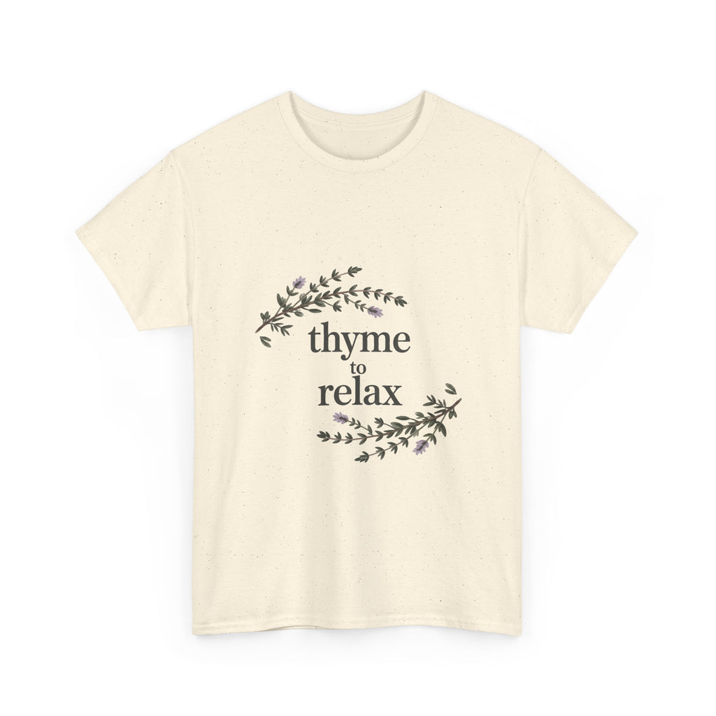 Relax Tee — “Thyme to Relax” Herbal Floral Graphic T-Shirt