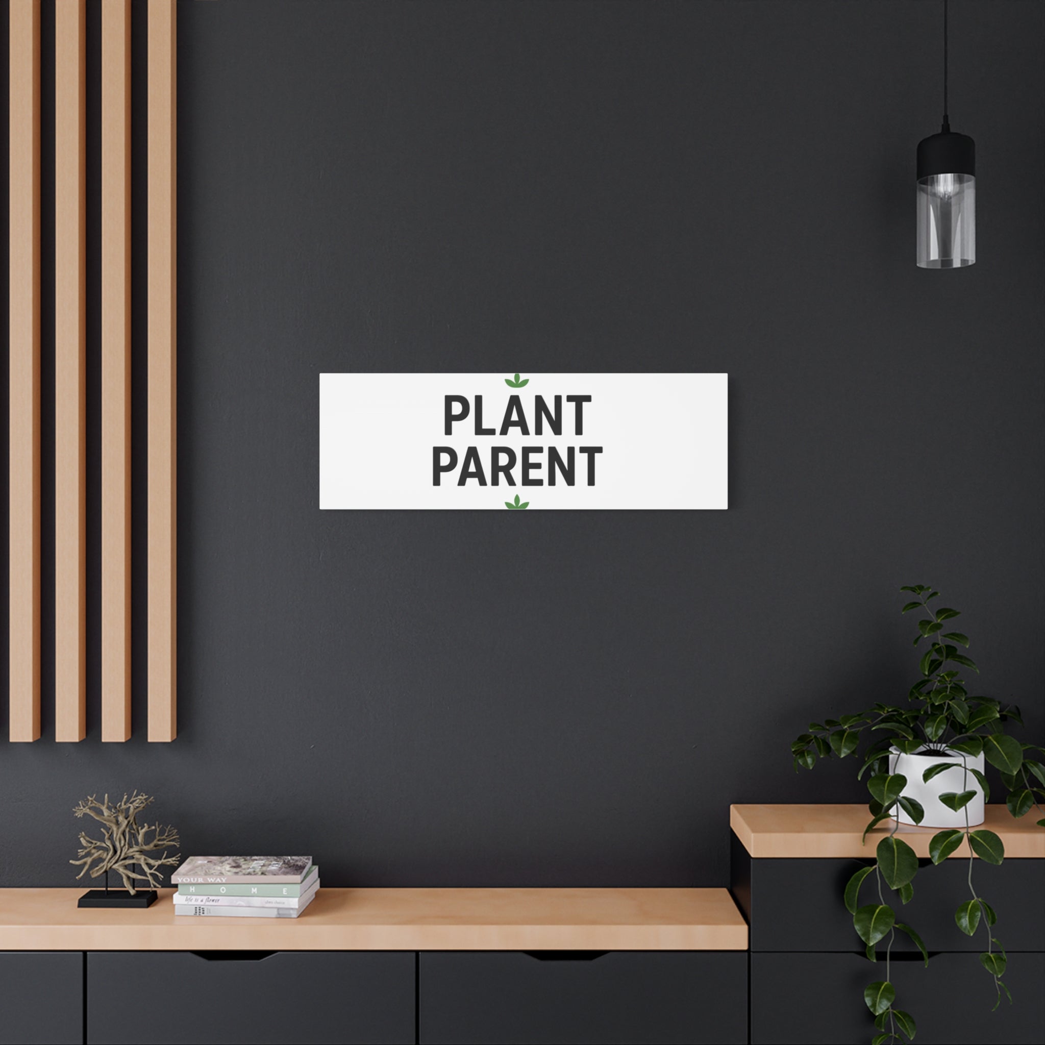 Plant Parent Canvas Wall Art — Minimalist Botanical Typography Print