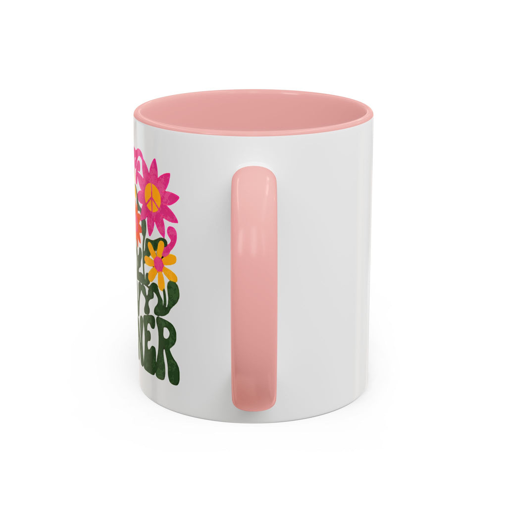 Groovy Gardener Accent Coffee Mug — Retro Floral Plant Lover Gift